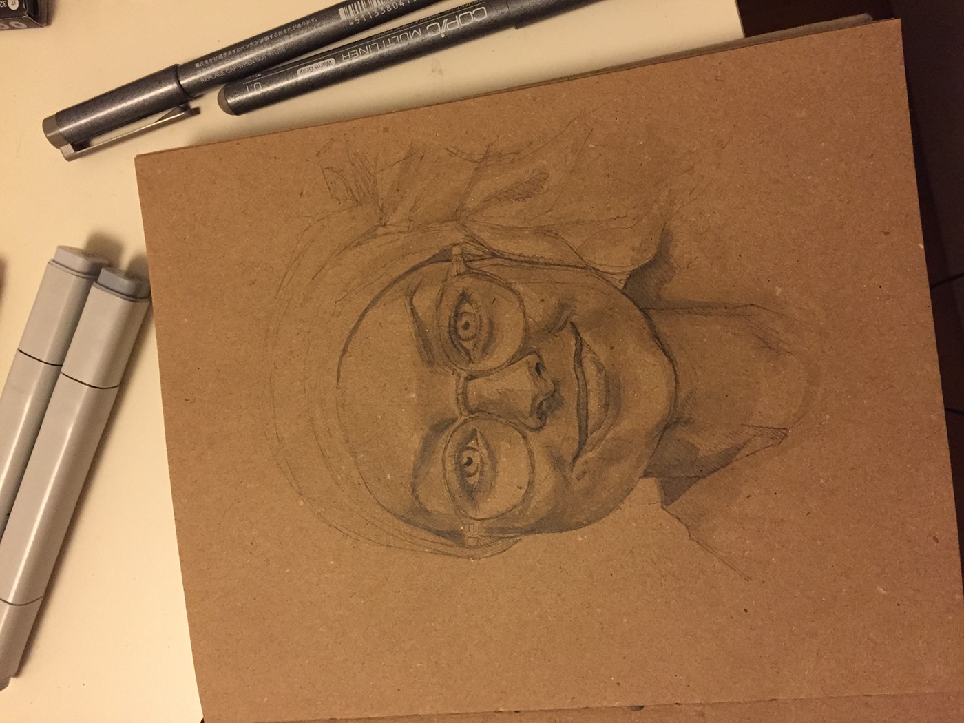 sketch sketchbook copics markers portrait face Drawing 