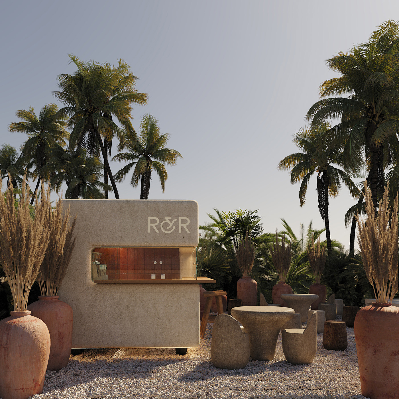 3ds max corona render  landscape visualization Architectural rendering archviz exterior CGI booth design Render hospitality design