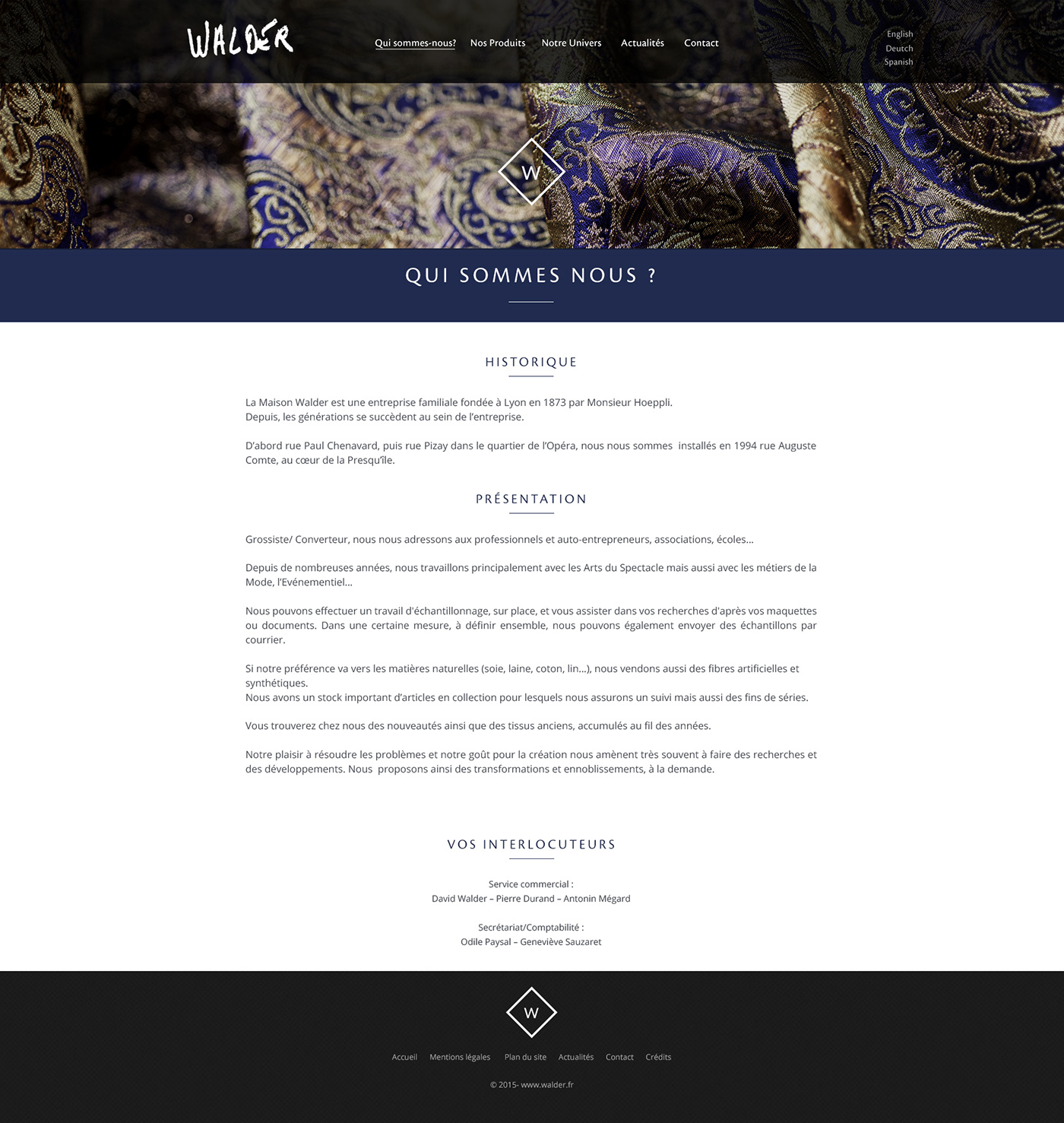 Webdesign Photography  luxe tissus graphisme
