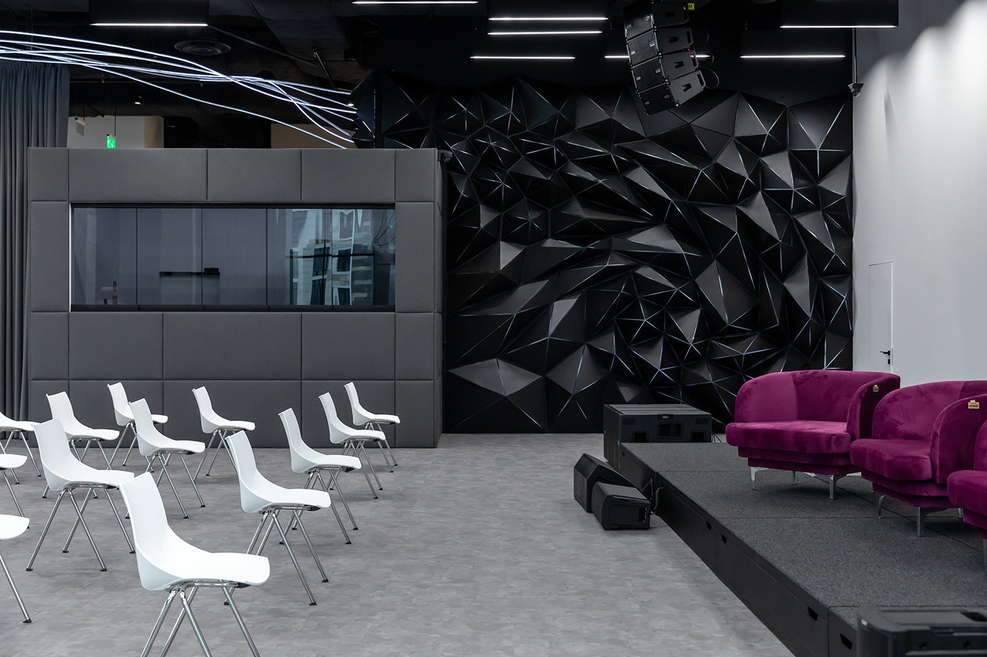 creativespace Cyberpunk cybersport Eventhall fusion interiordesign officedesign Parimatch pmhub sculpture