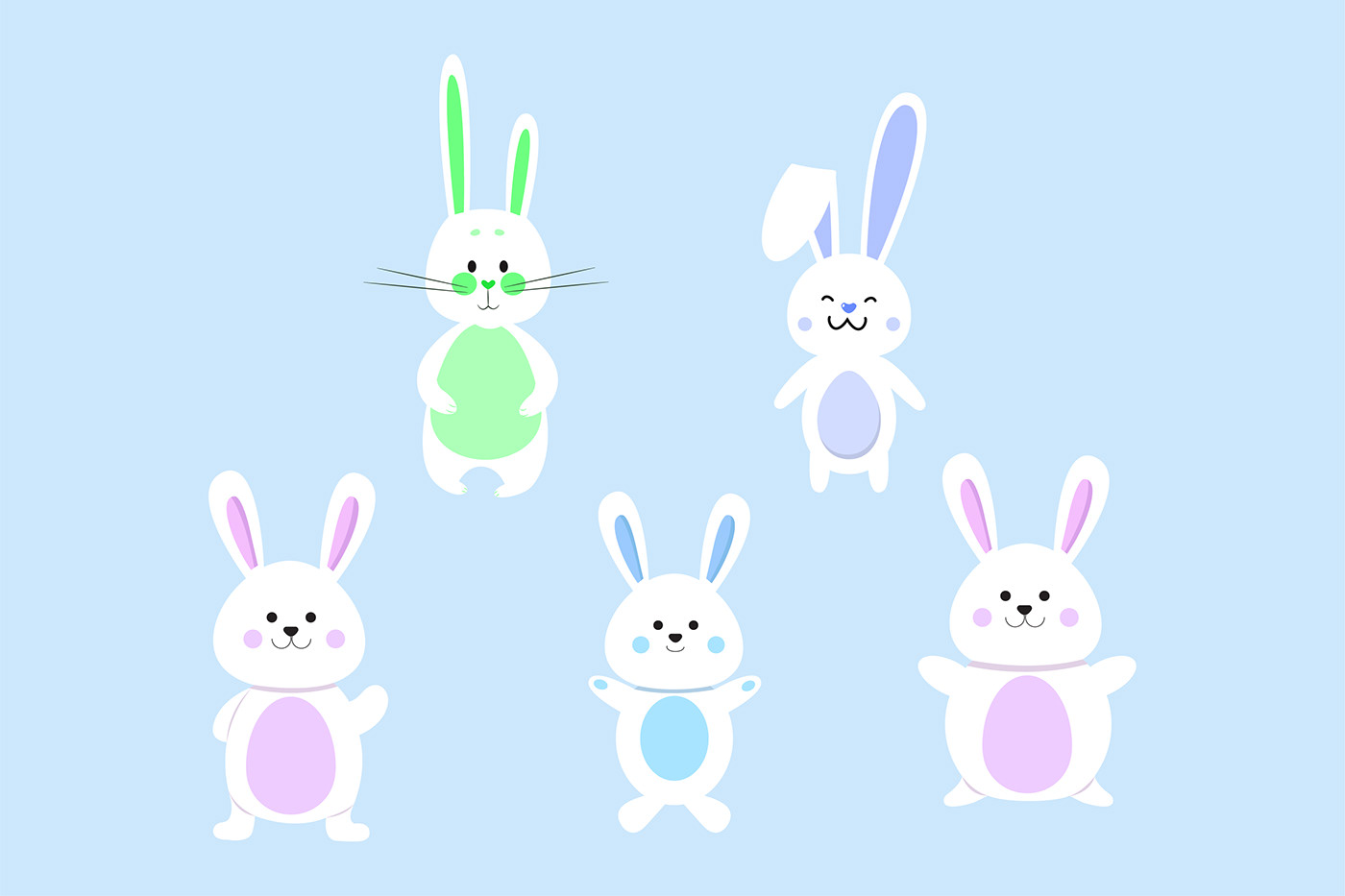 adobe illustrator art artwork bunny Digital Art  digital illustration Drawing  Easter rabbit vector