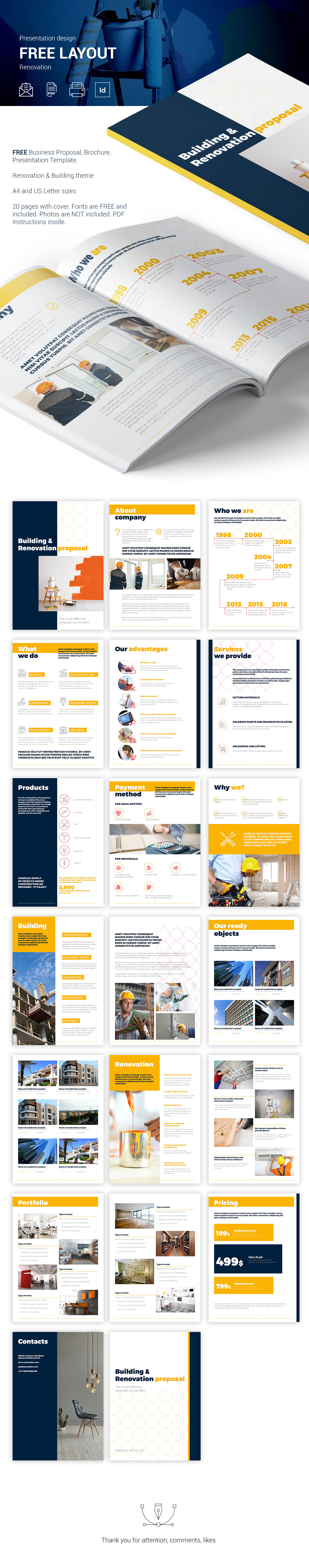 Adobe InDesign business Business Proposal proposal presentation template free free design free display Layout free presentation template