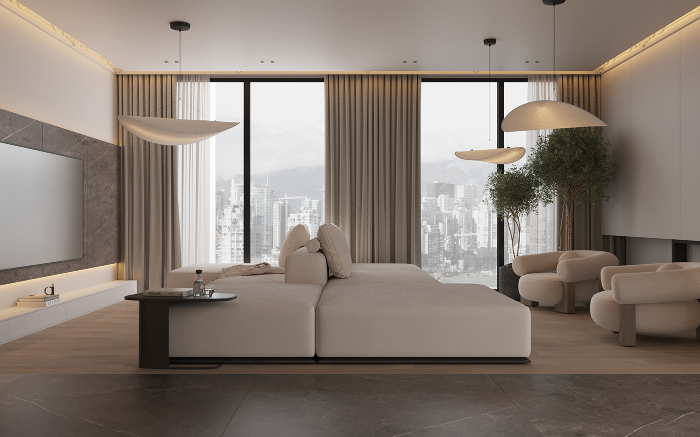 living room interior design  visualization Render 3ds max CGI corona minimal modern