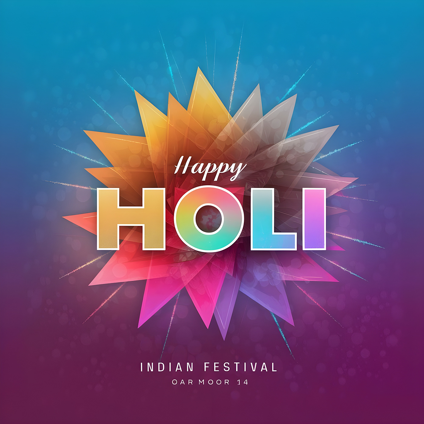 happy holi festival Social media post Graphic Designer Advertising  holi colours abstract colorful India