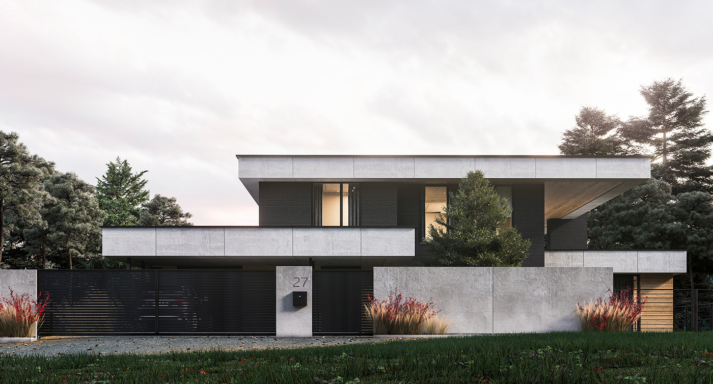 archvis autodesk 3ds max CGI corona design house minimalist Progect