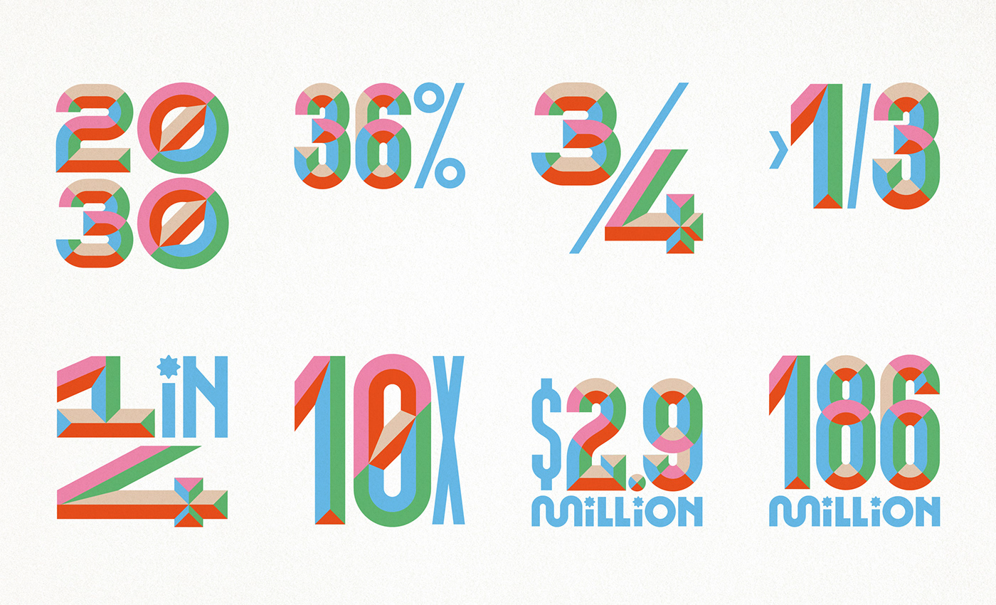 colorful editorial ILLUSTRATION  magazine numbers print statistics typography   vector
