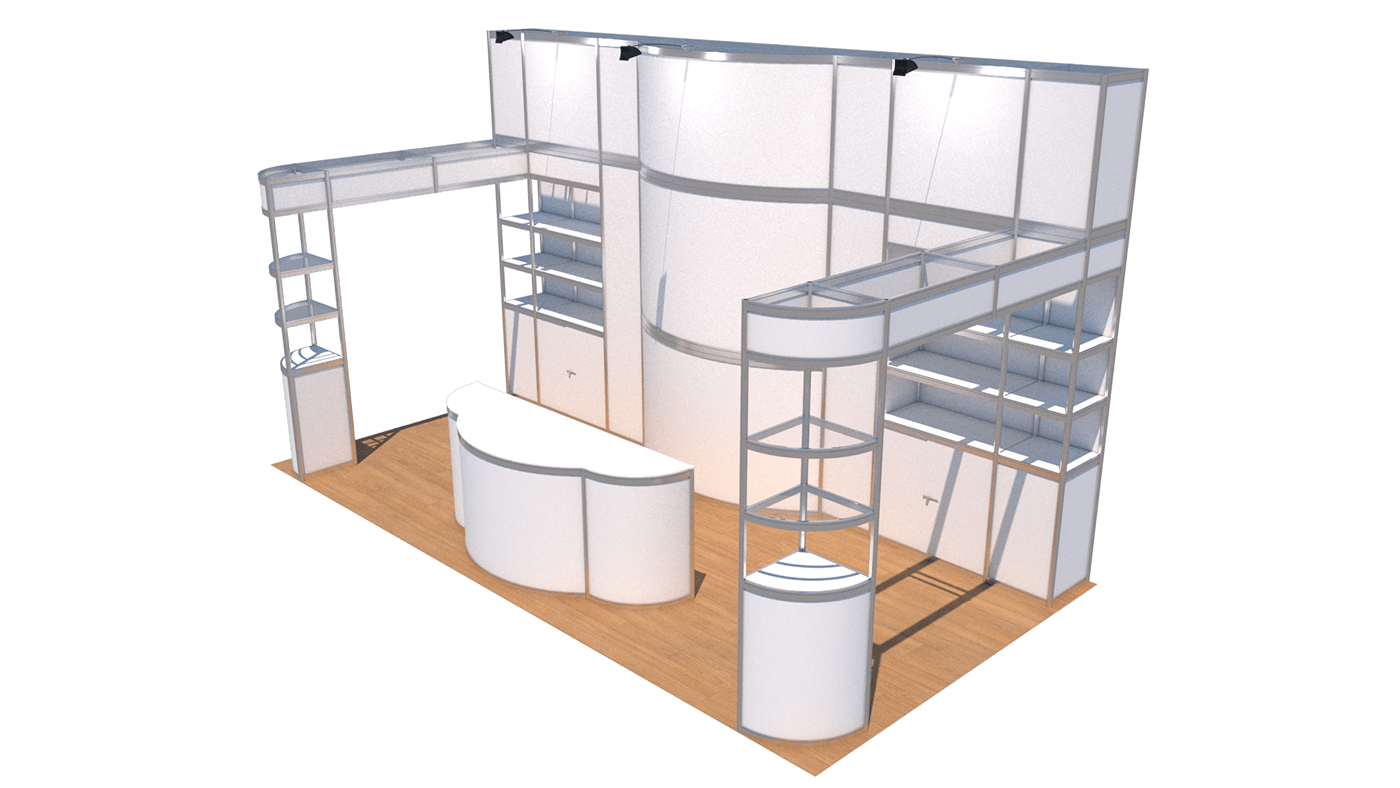 octanorm Exhibition  design Stand Exhibition Design  expo 3D Render vray OCTANORM SYSTEM