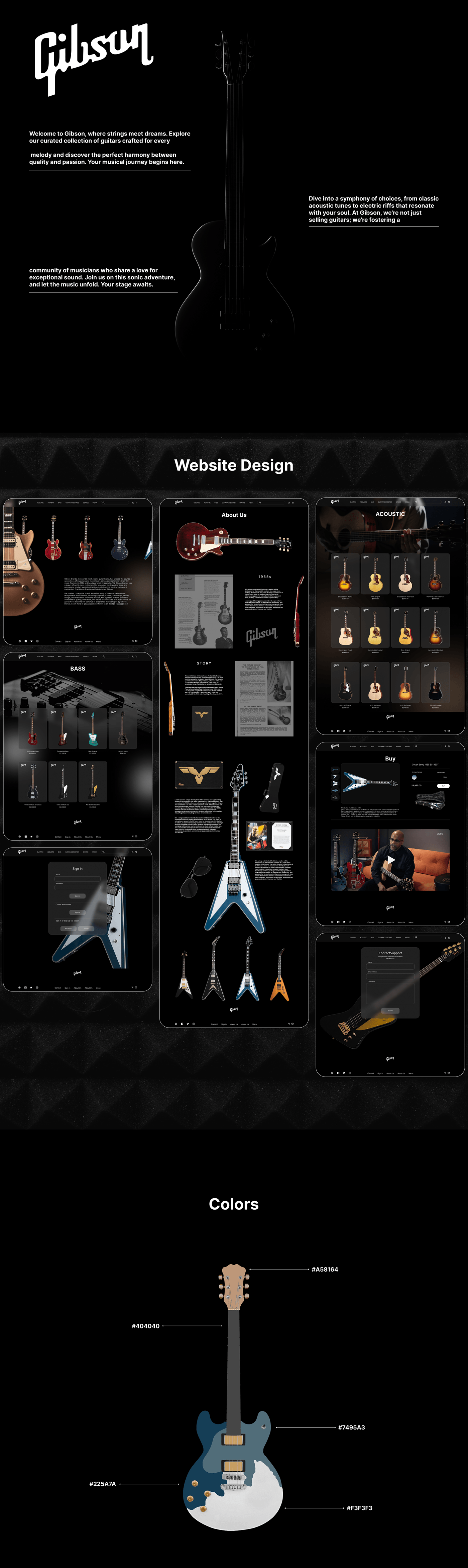 guitar music UI/UX Web Design 