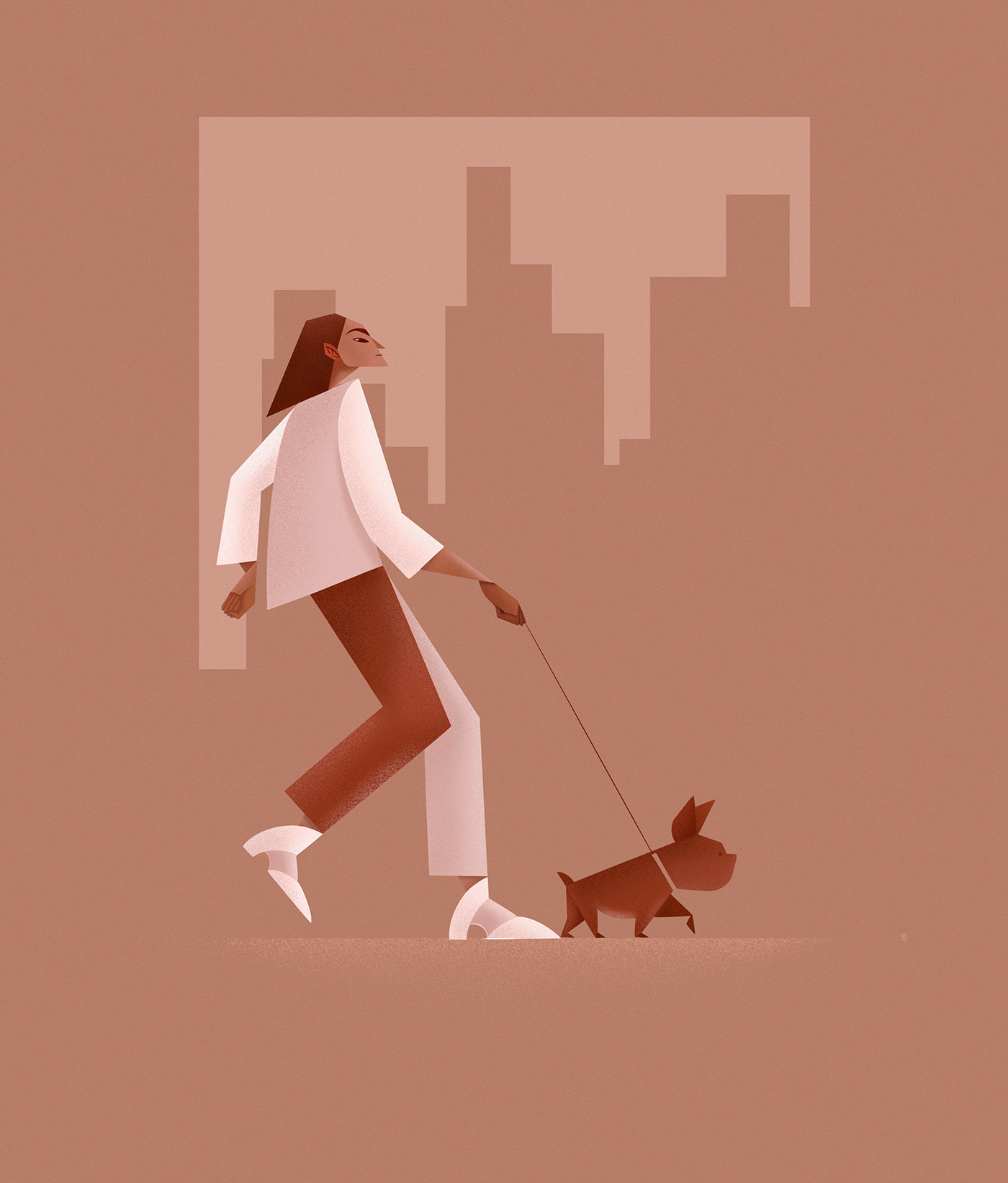 artist artwork character illustration Digital Art  dog dog walker ILLUSTRATION  Illustrator Procreate procreate illustration
