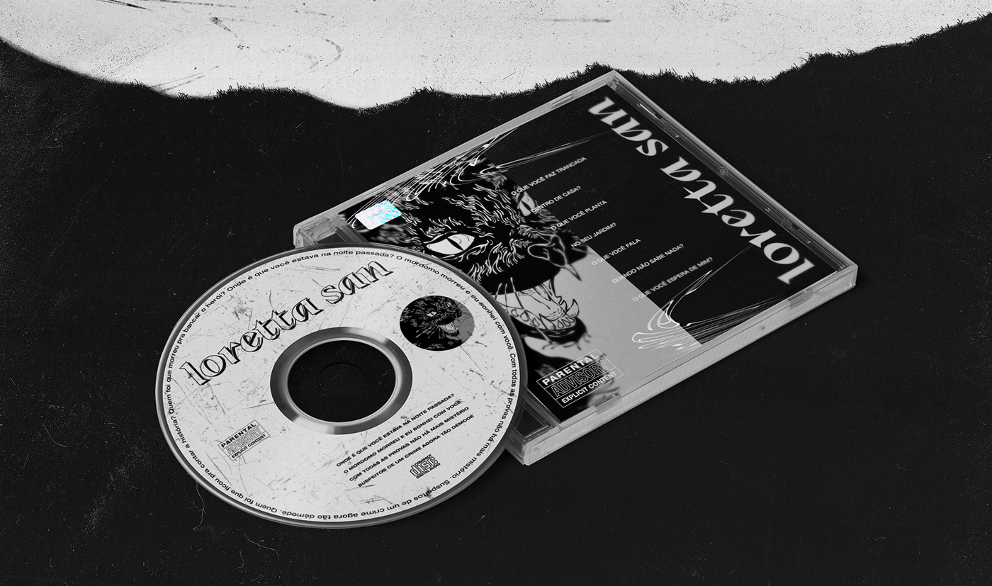visual identity branding  rock music Black Cat graphic cd poster rock band punk rock