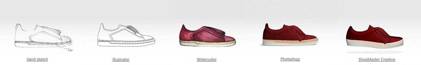 footwear shoe heel Charles & Keith cmf trend board technical specification sketch watercolor 3d footwear