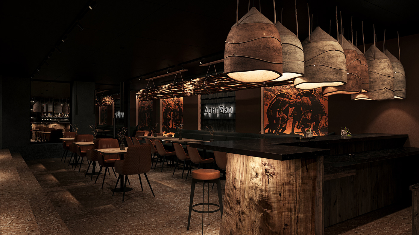 hookah bar interior design  visualization laungebar