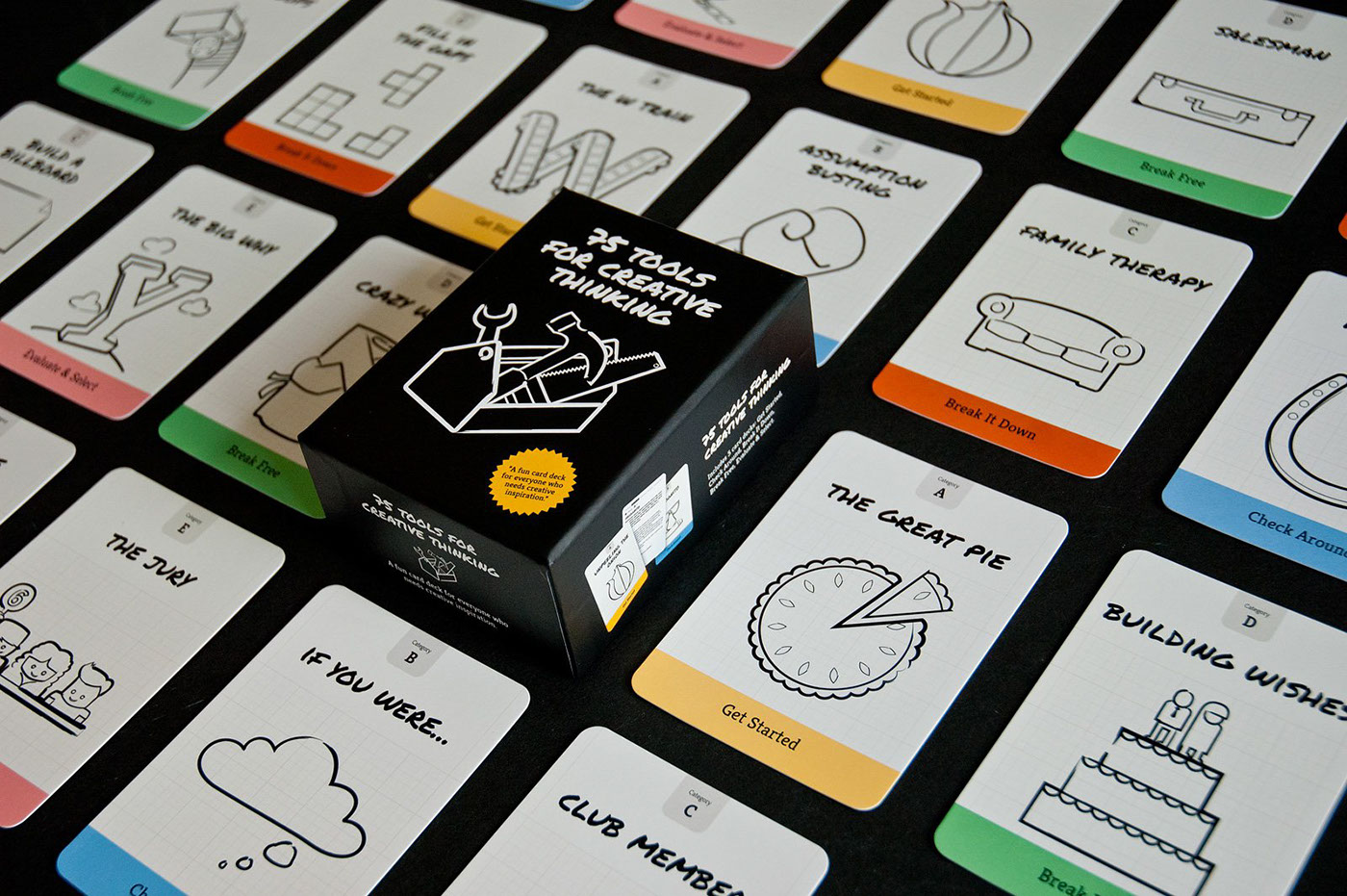tool app visual design print cards Brainstorm