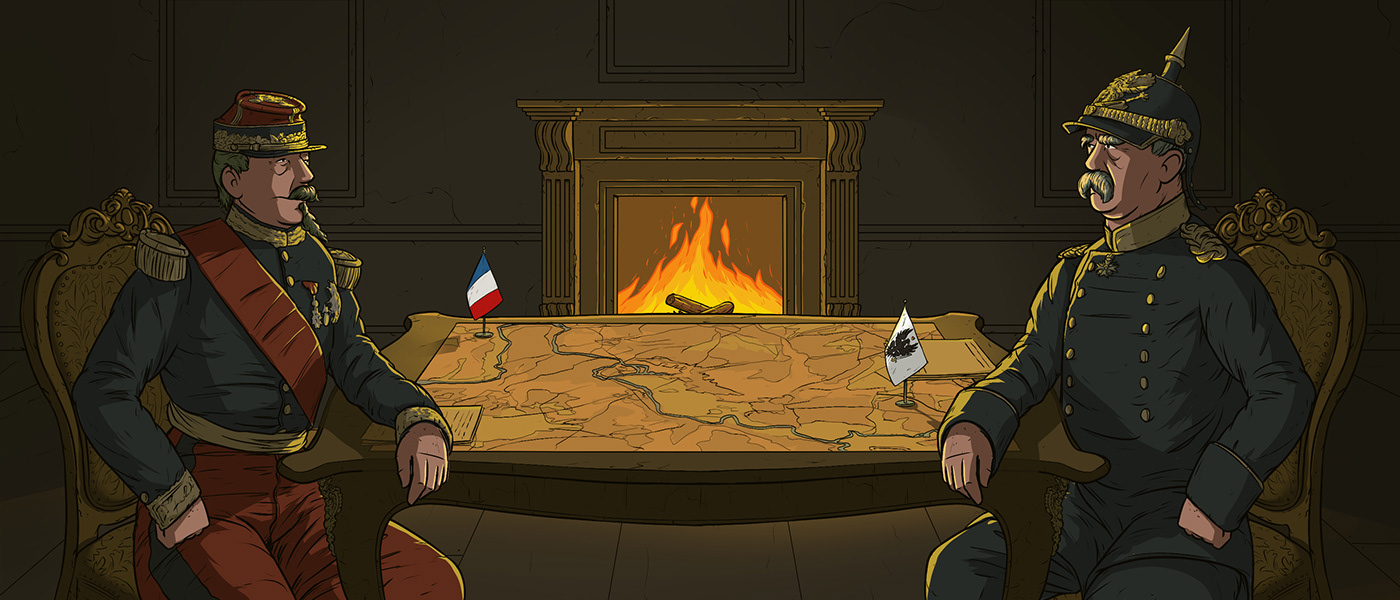 2DIllustration DigitalIllustration Fire & Maneuver gameplay trailer nations illustration Prussian vs France Prussians