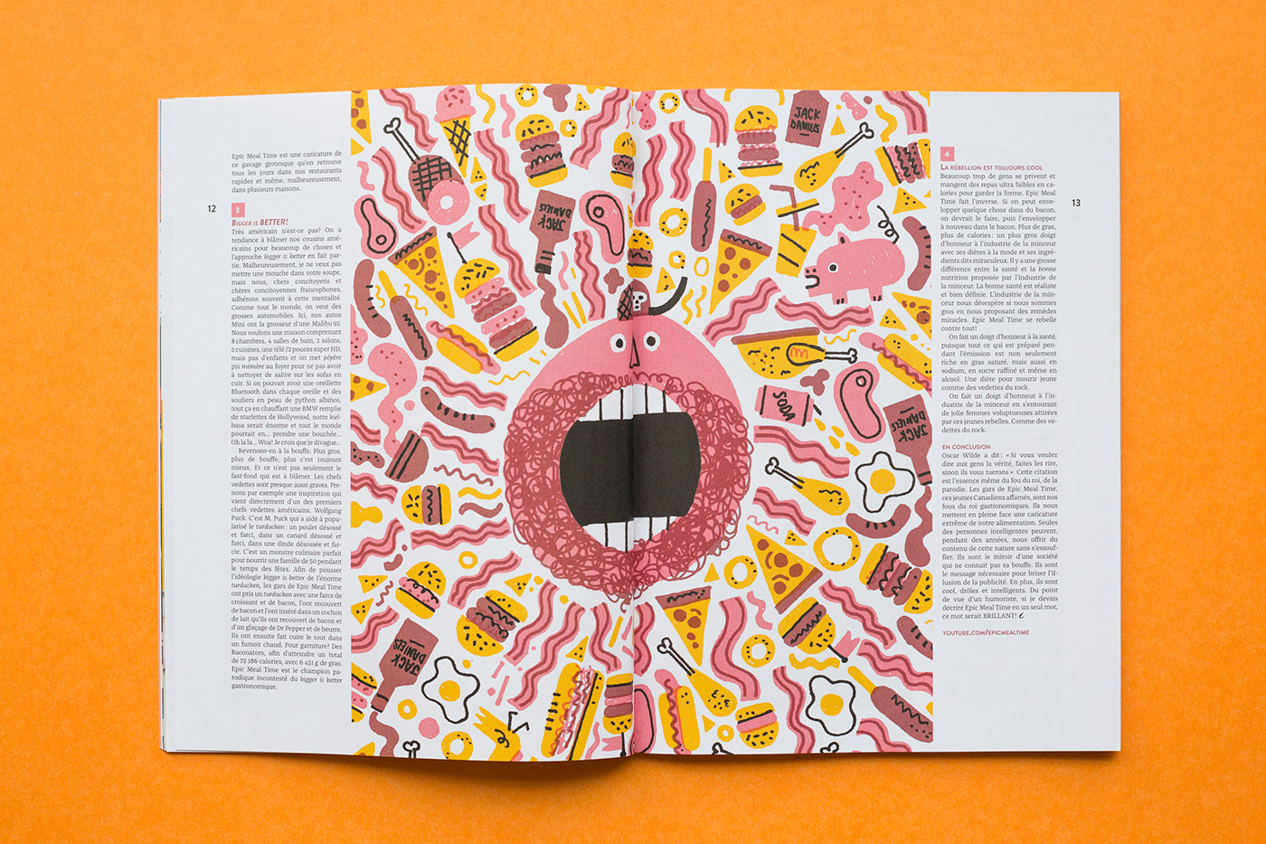 Bouffe mag magazine Food  foodies cover face tongue shoot shooting type text edition paper shrimp