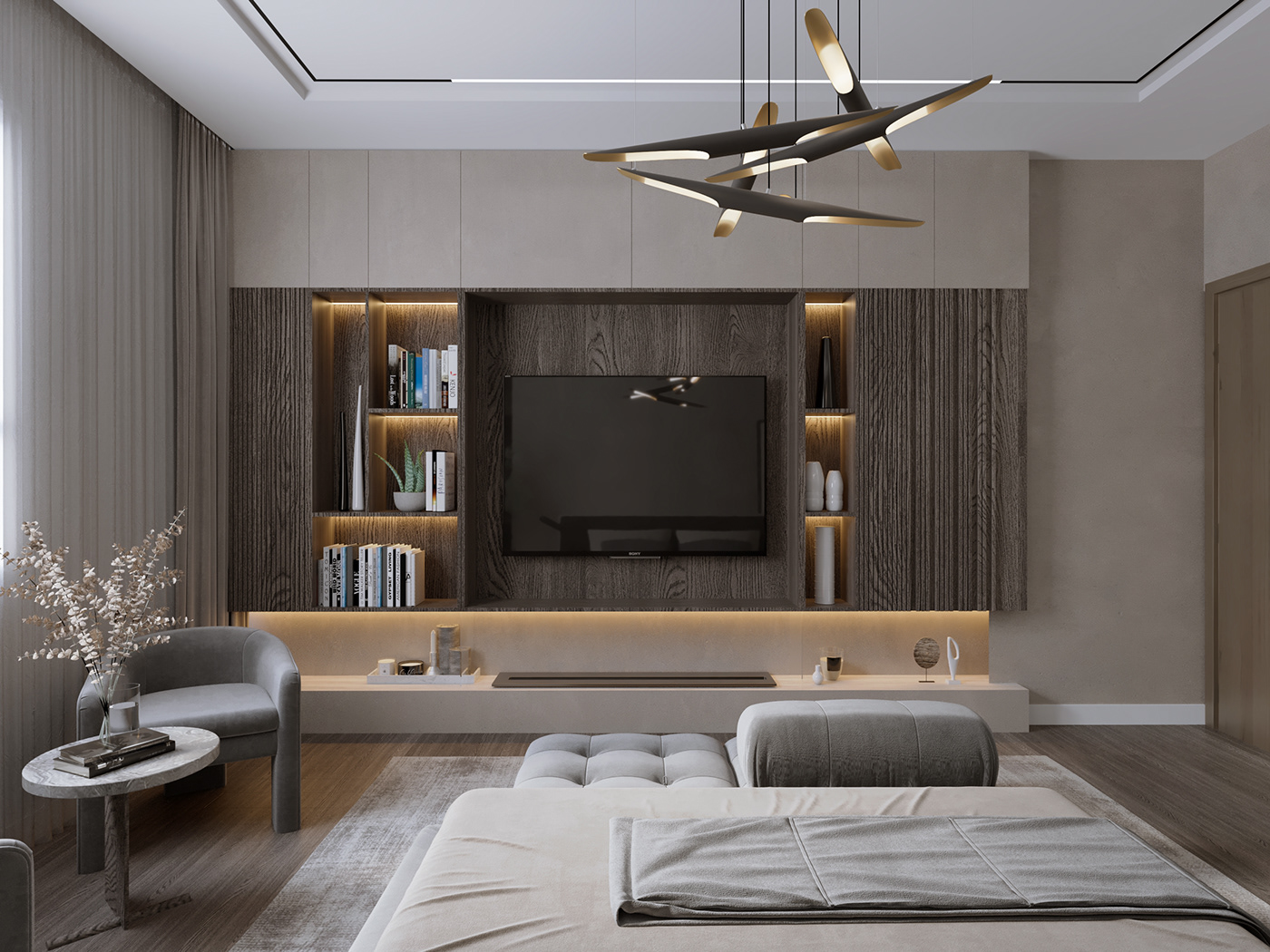 3ds max architecture CGI corona interior design  KSA modern neutrals Render visualization