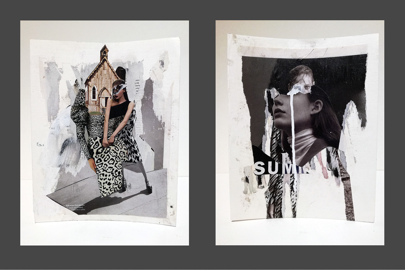 collage analog paper Urban woman Fashion  torn ripped texture