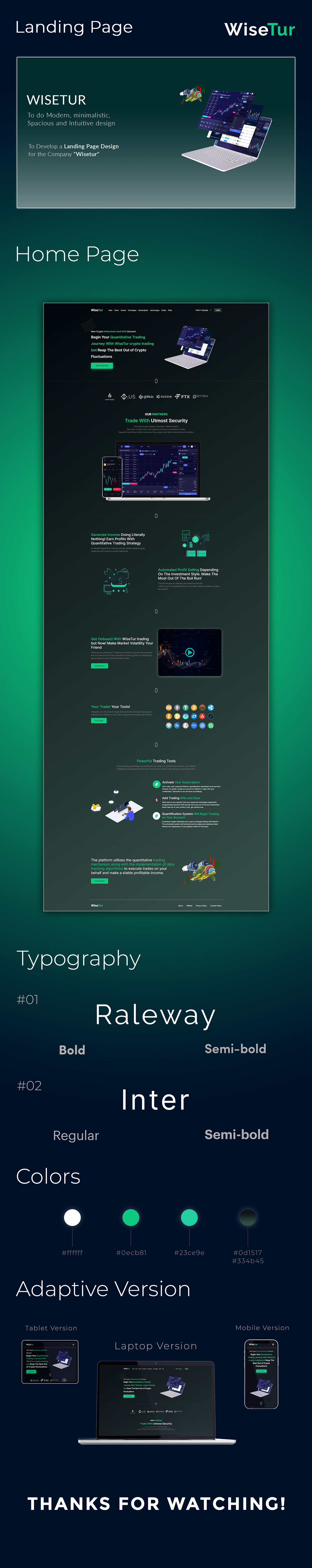 bots cryptocurrency landing page UI/UX Website