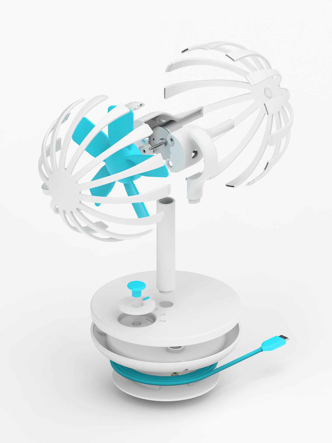 consumer electronics desk accessory fan home Office Packaging rendering