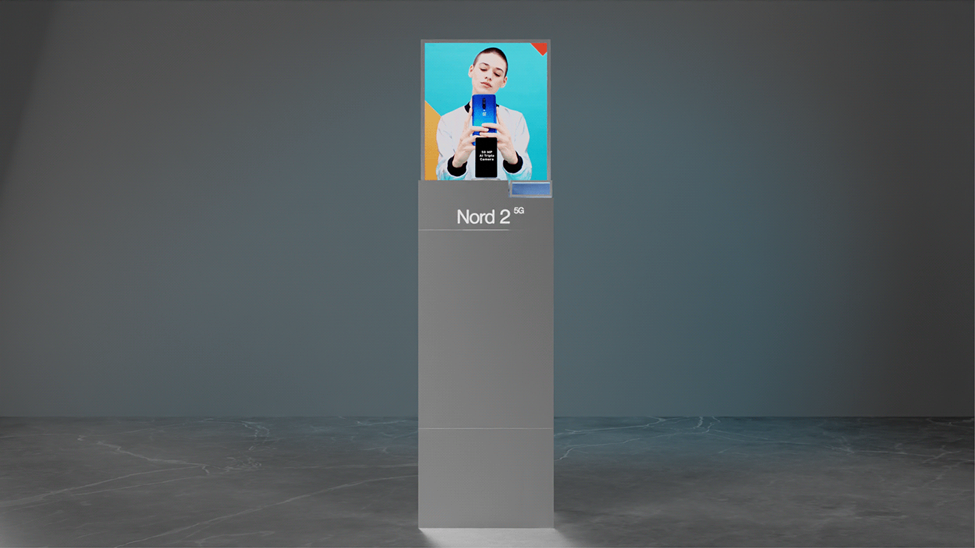 Display Exhibition Design  experience design interactive Stand Visual Merchandising oneplus oneplusnord Retail design smartphone