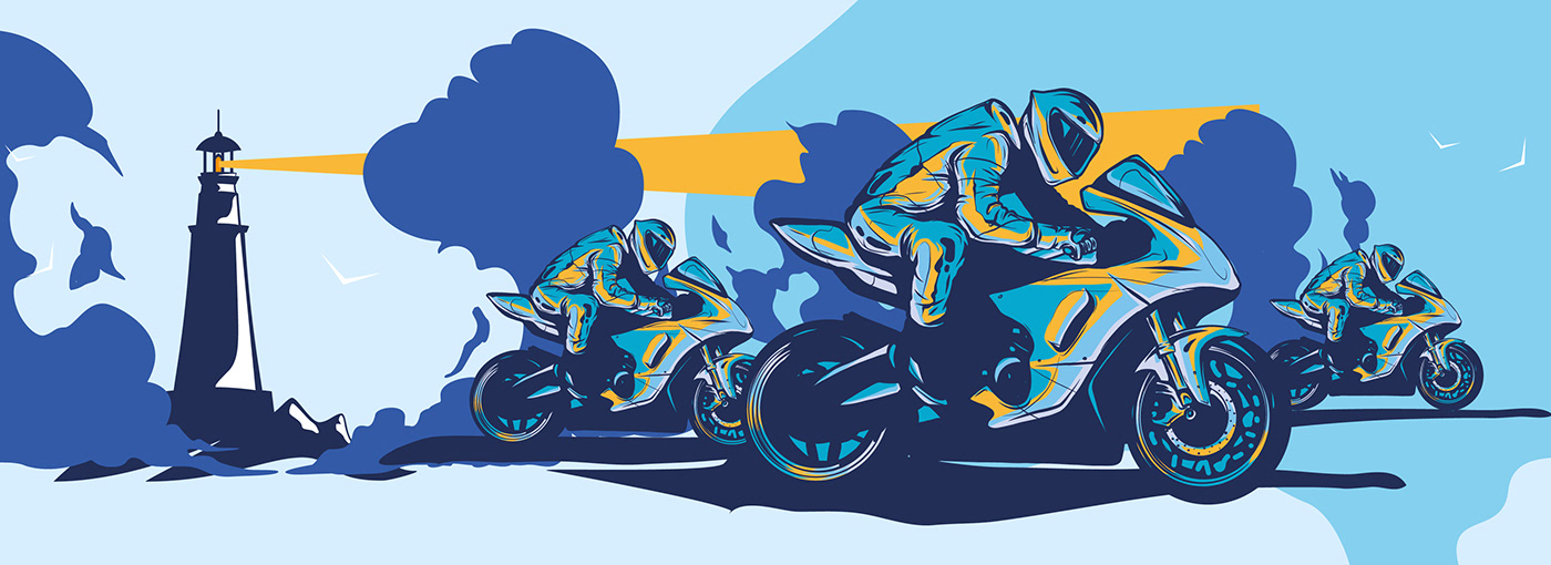 An illustration for the visual identity of the Red Bull GP event