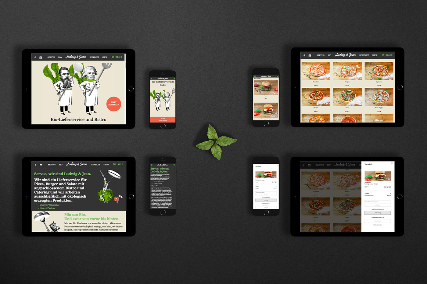 organic Food  vegan Vegetarian restaurant burger Pizza collage delivery service green