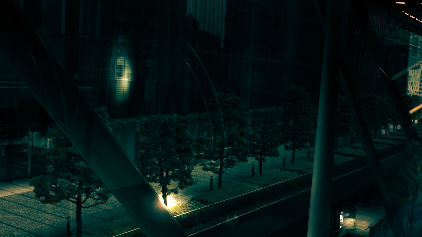 tokyo architecture city night Film   Photography  japan dark buildings cyan