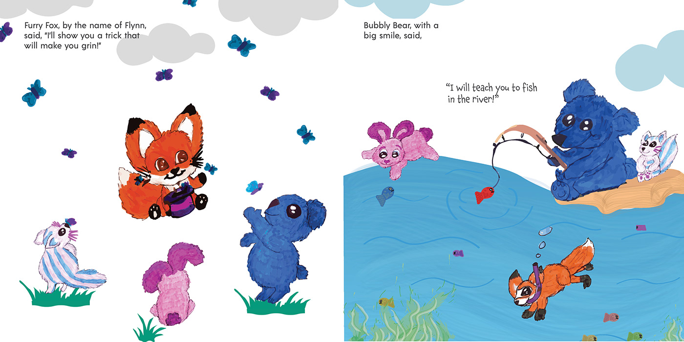 ILLUSTRATION  Kidsbook animals book design Fun Marker Drawing graphic design  furry cute 12hourbookdash