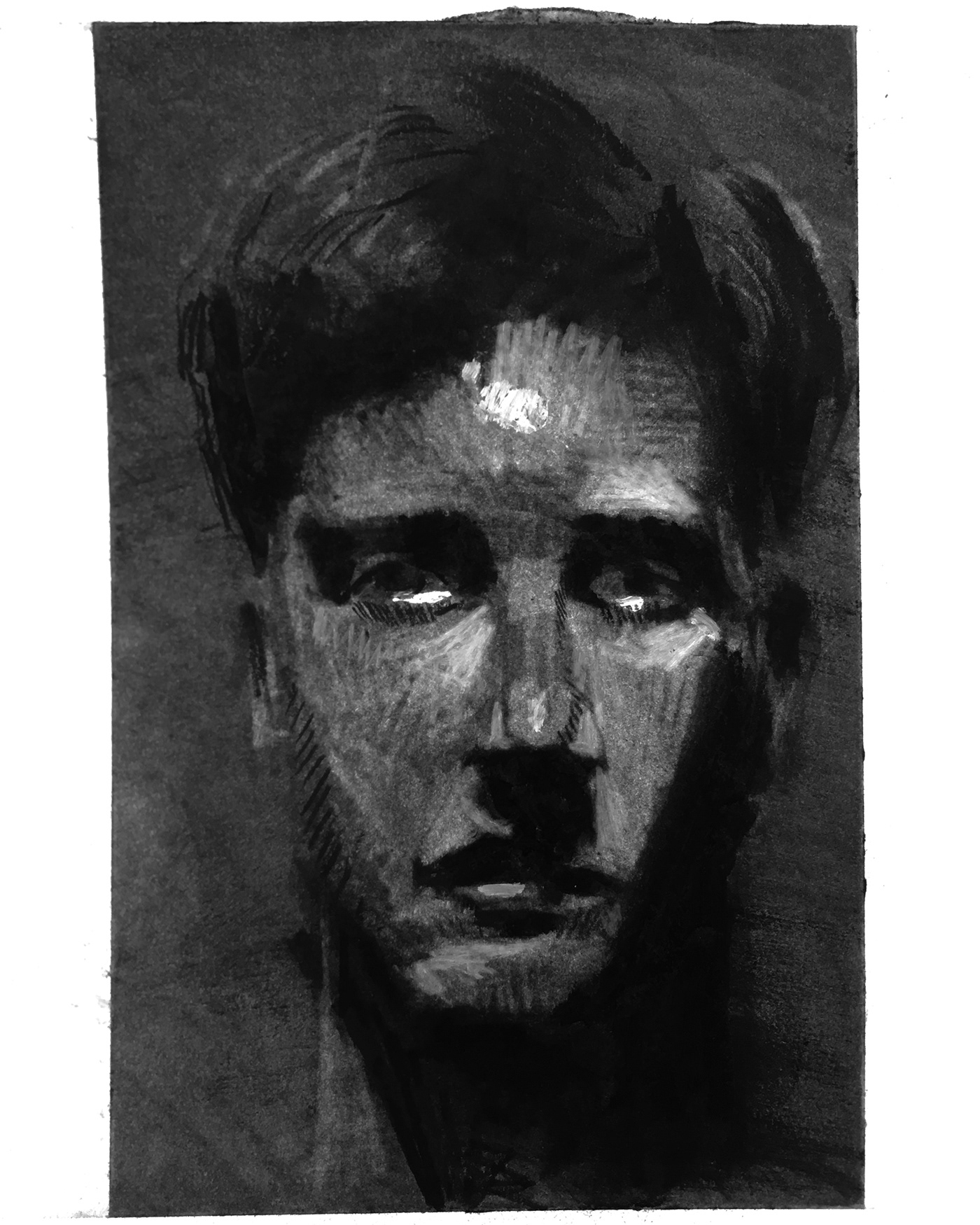 painting   Drawing  portrait self-portrait efs charcoal vine charcoal Life-drawing Chiaroscuro freshman
