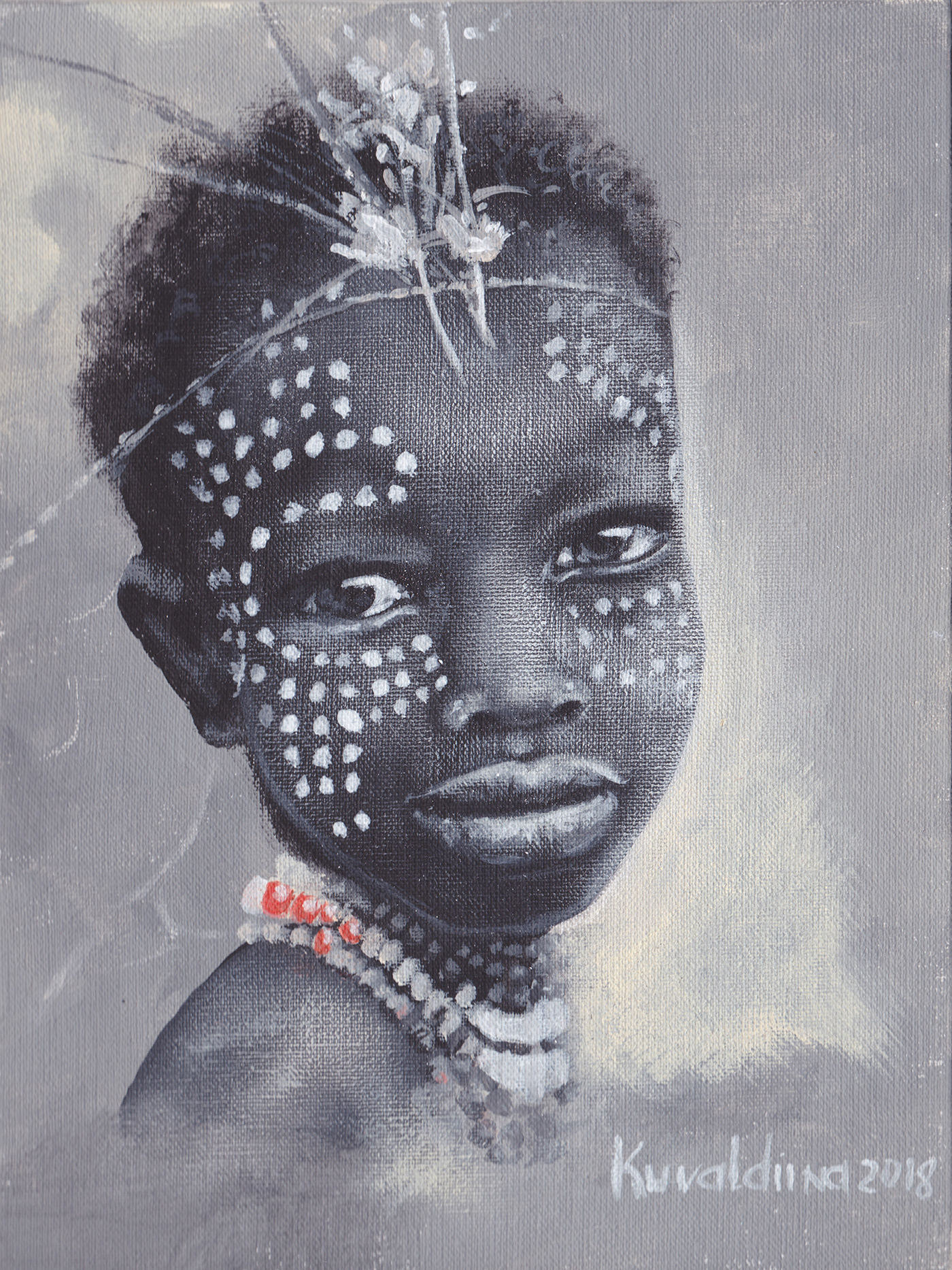 paint portraint african girl