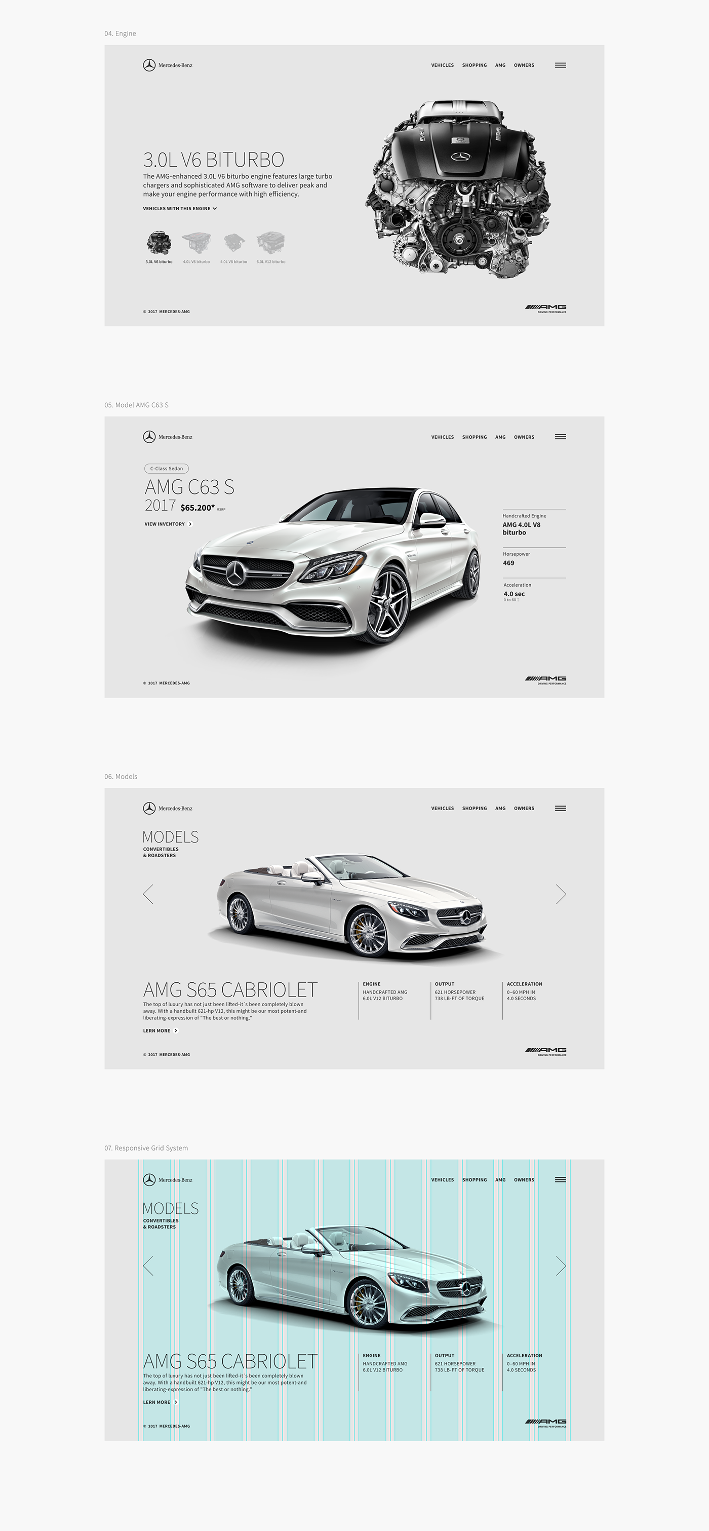mercedes Web Website design Layout grid Webdesign site UI Auto
