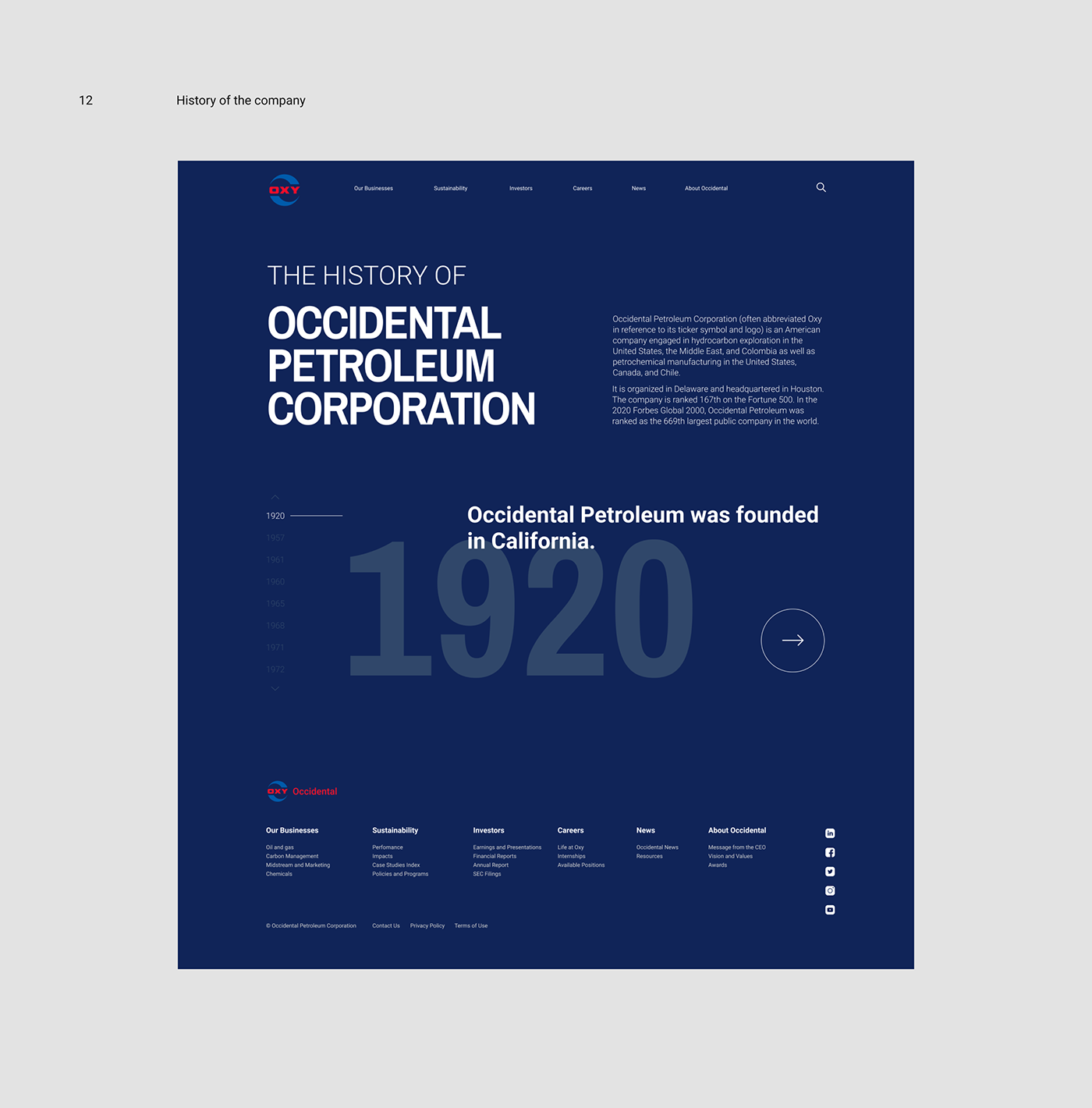 corporate corporation petroleum redesign trend uprock uprockschool ux/ui Webdesign Website