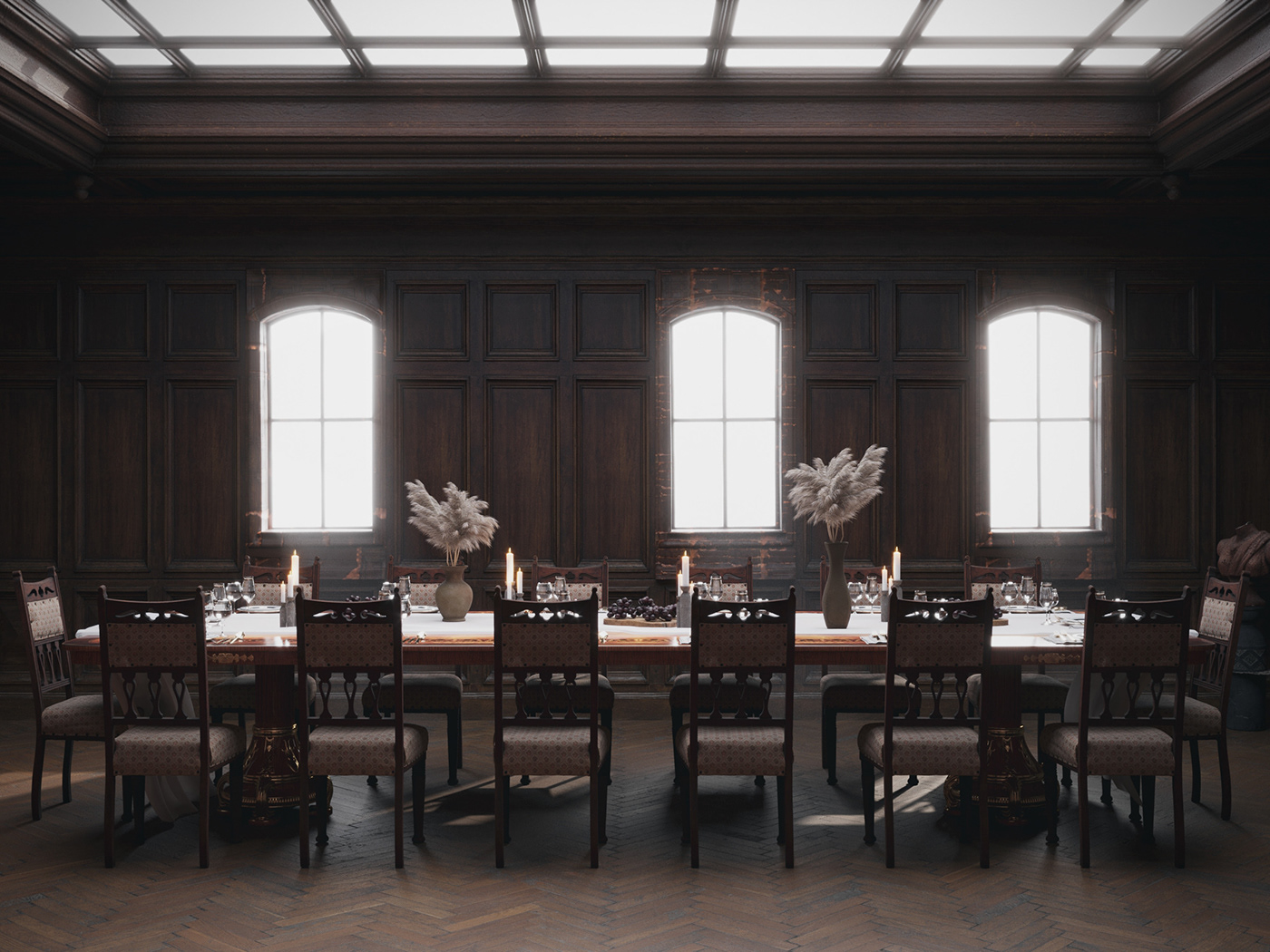 20 century architecture archviz interior design  visualization Quixel interiordesign Interior dining room dining