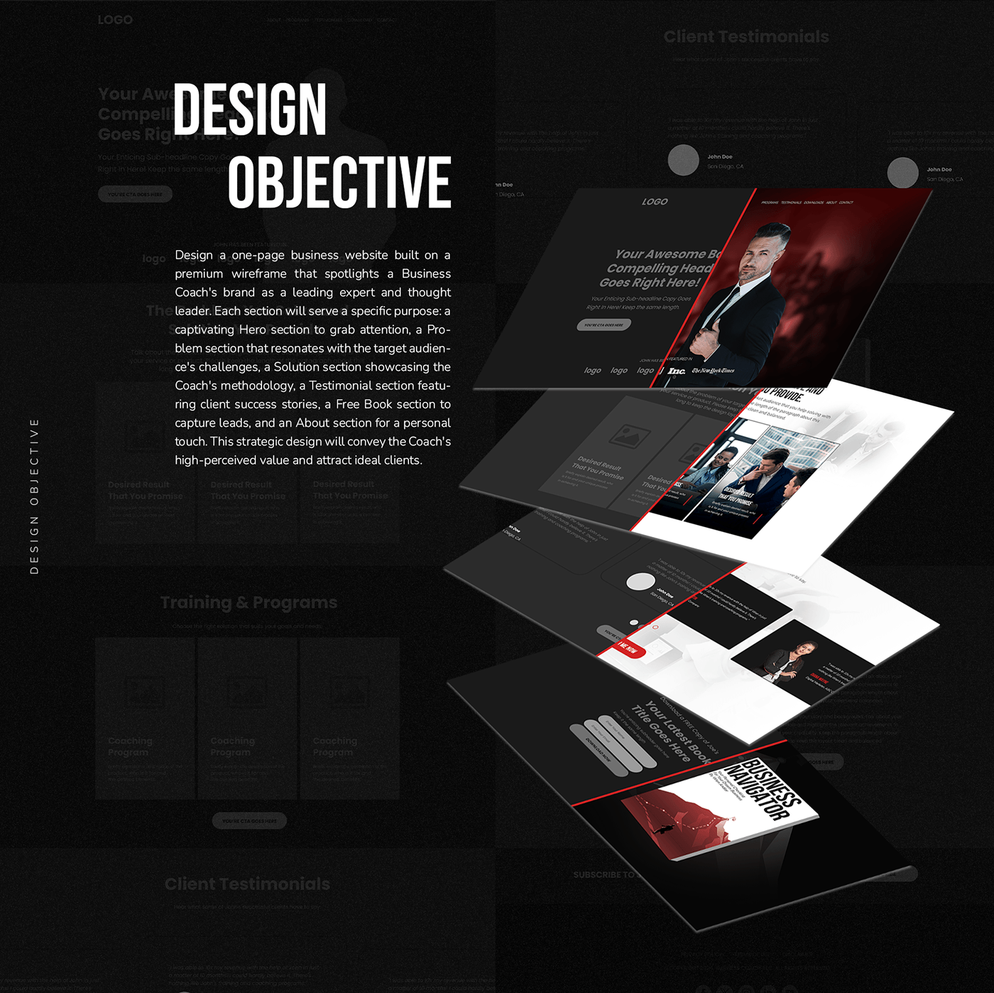 Web Design  UI/UX landing page Responsive Design Premium Design coaching website business coach
