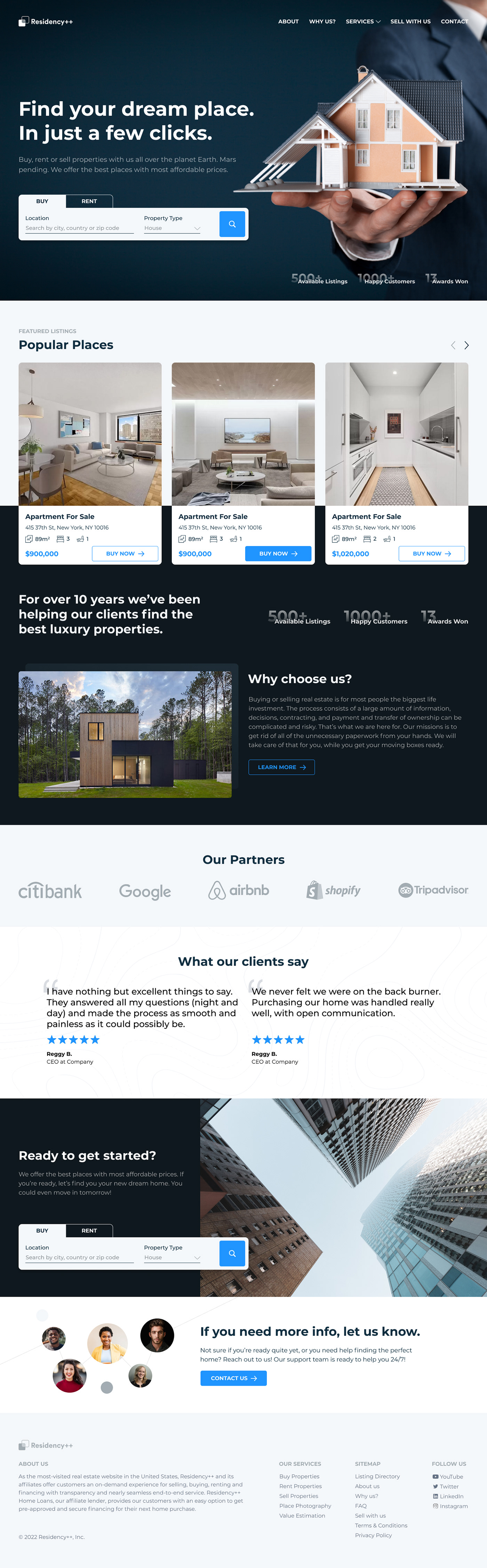 landing page marketing   real estate UI Web Design  Website