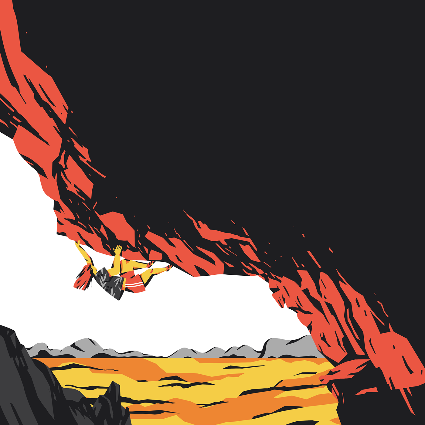 ILLUSTRATION  sports app design ui ux characters bouldering slackline climbing mountains cliffs