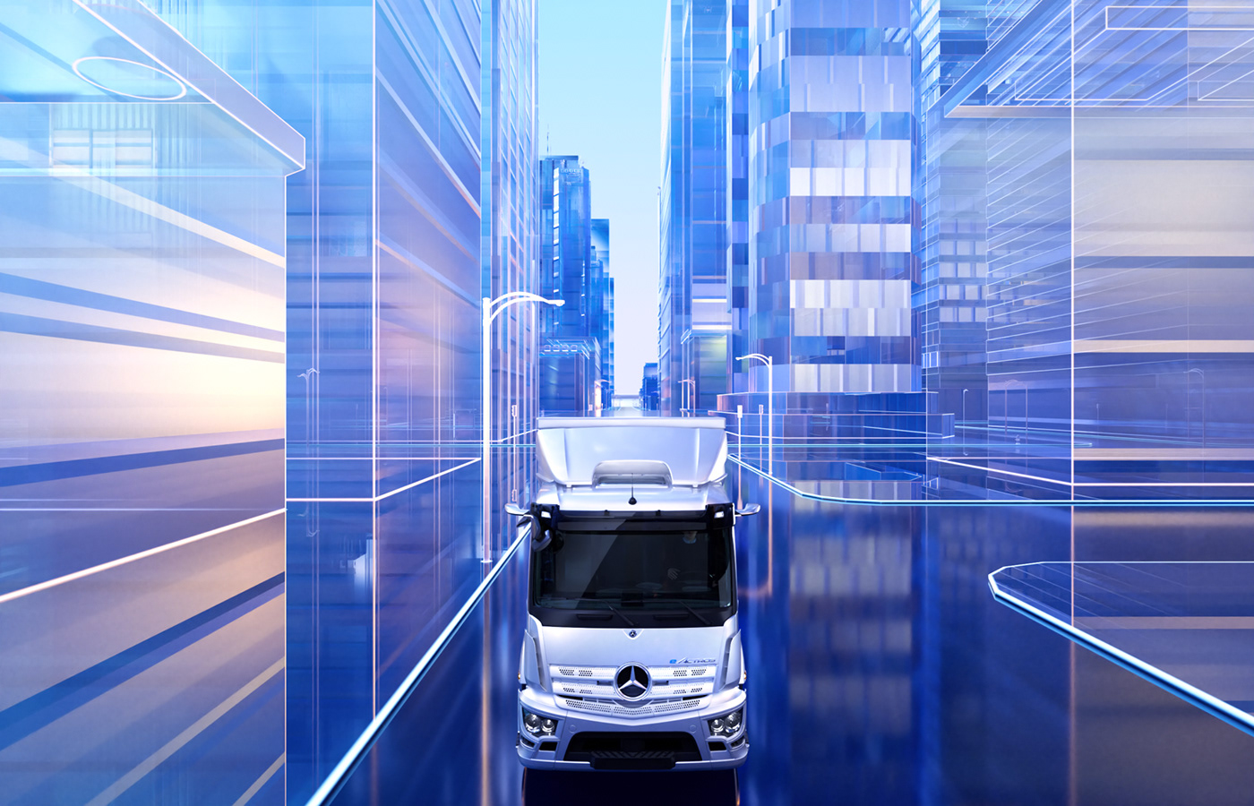 Mercedes Benz Truck motion design 3D cinema4d motion graphics  art direction  automitive live media