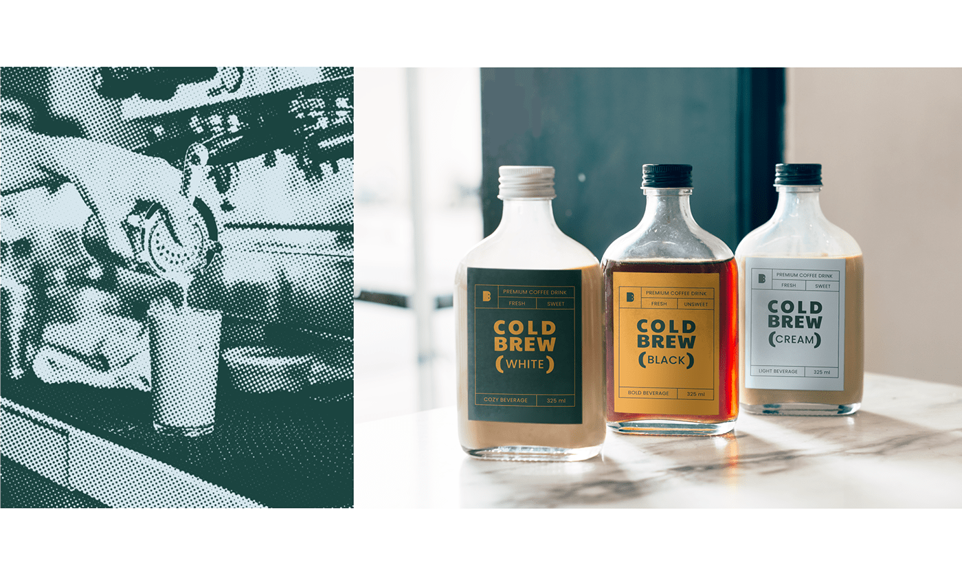 Cold brew coffee brand identity coffee packaging