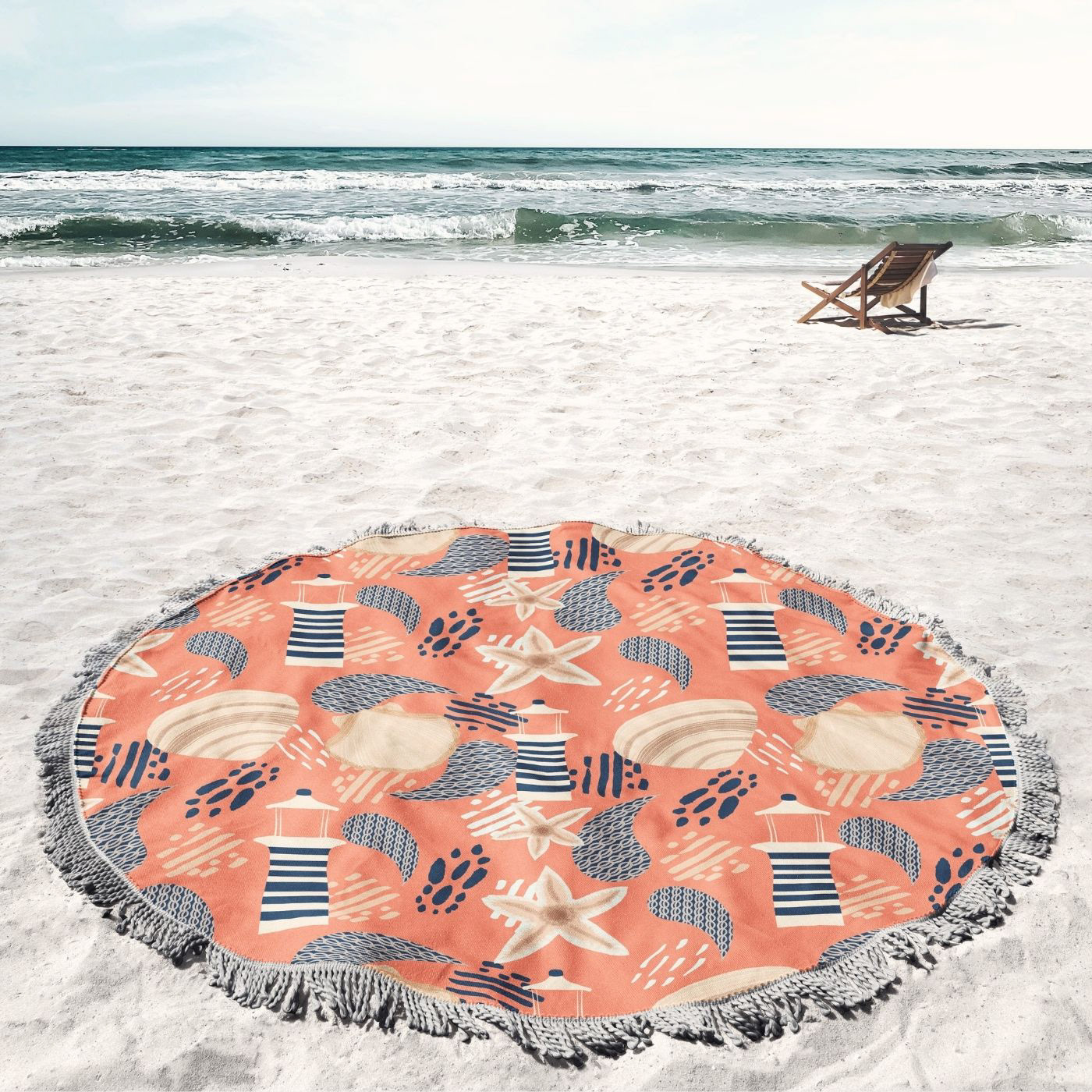 coastal beach Ocean seamless pattern Digital Art  Graphic Designer pattern design  Patterns sandcastle Textured Illustration