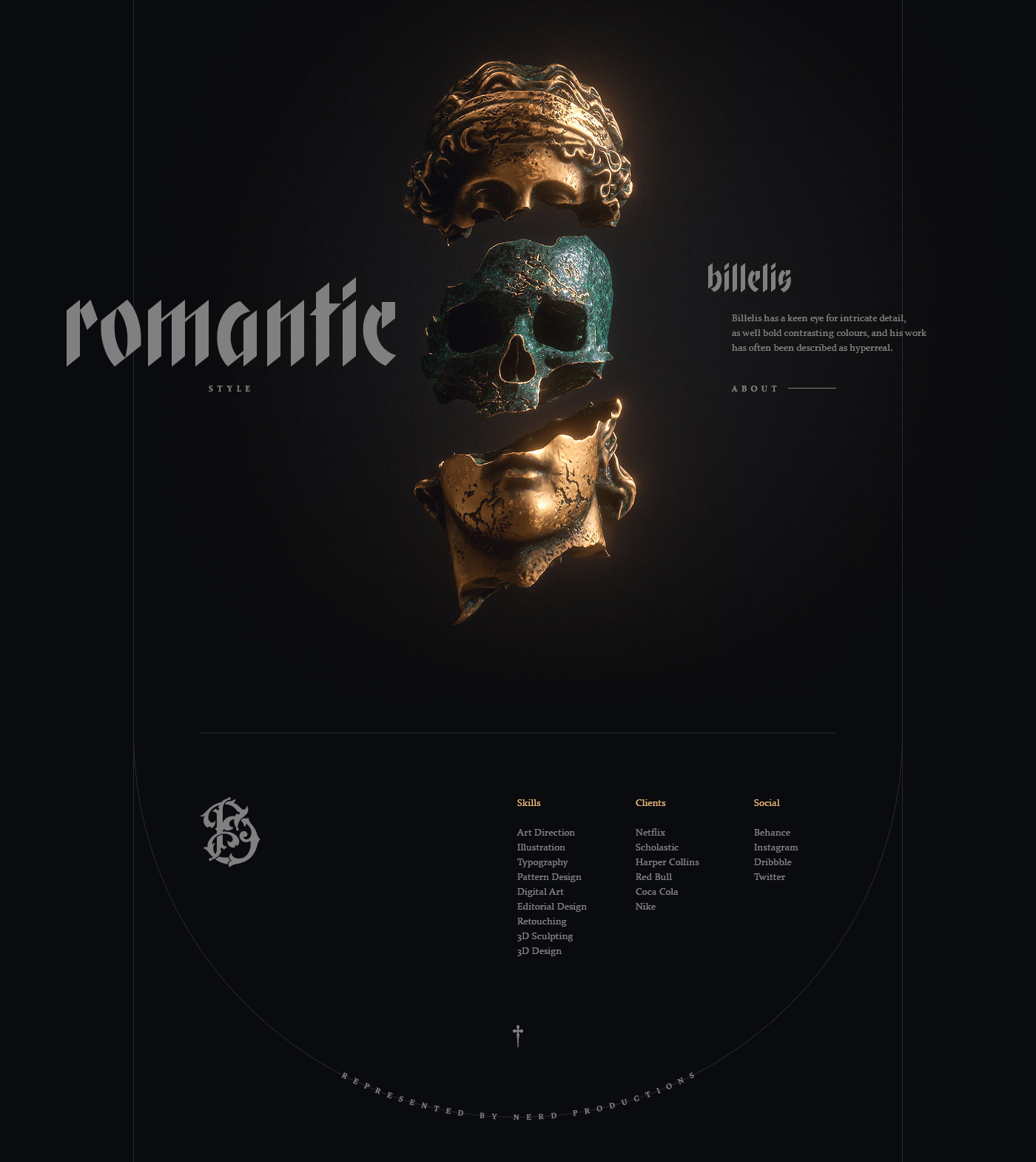 billelis Web Website UI Interface dark elegant romantic hellowiktor ux