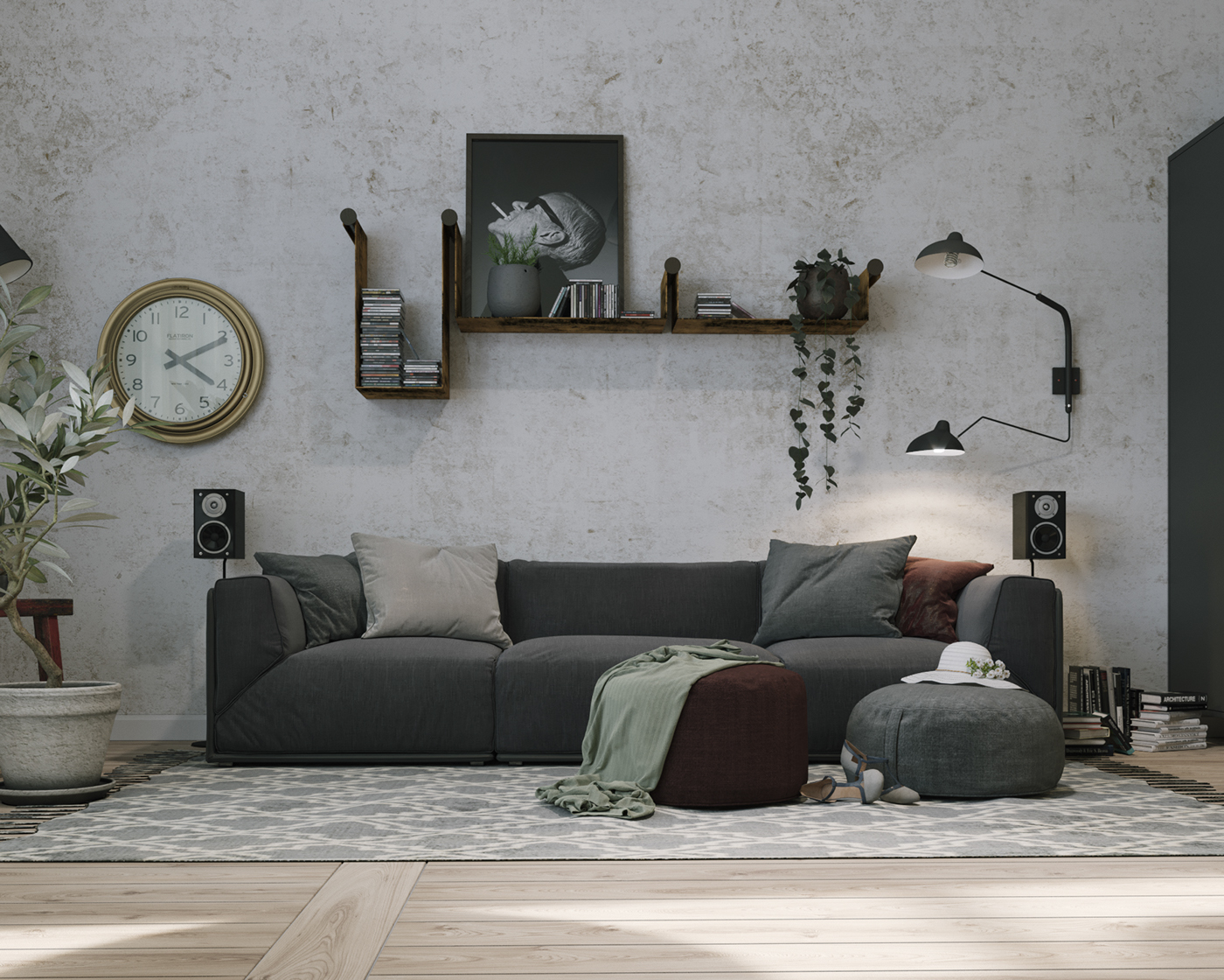 Interior 3ds max corona apartment photoshop visualisation