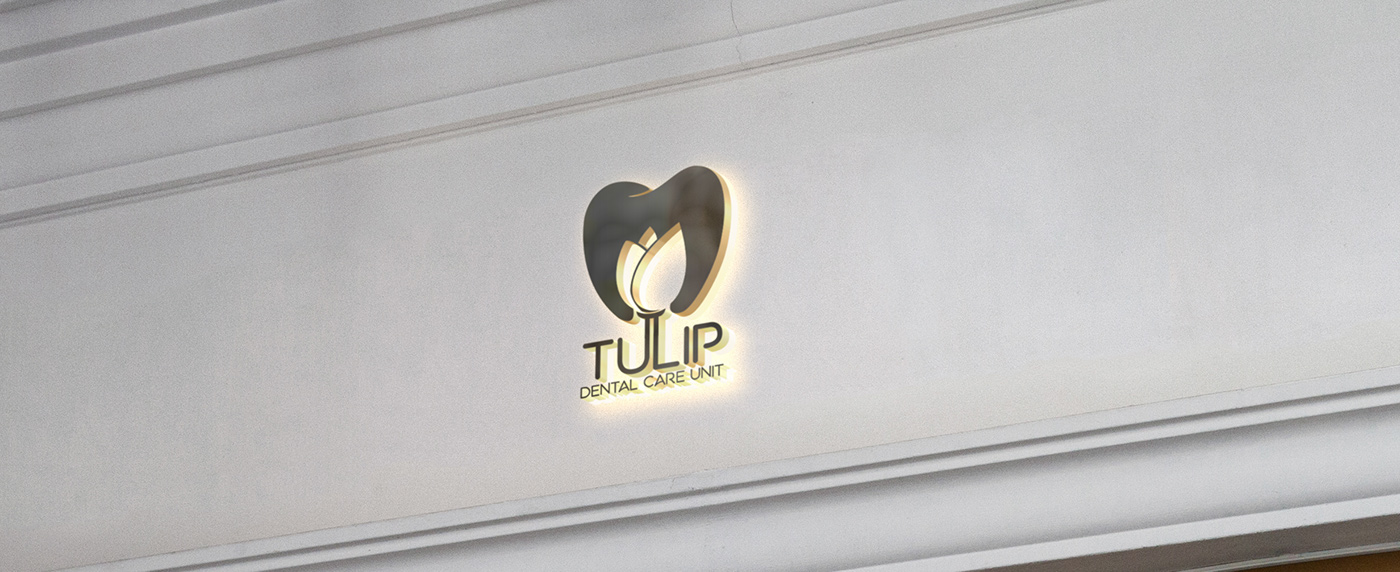 tulip dental Unit logo design teeth idea ILLUSTRATION 