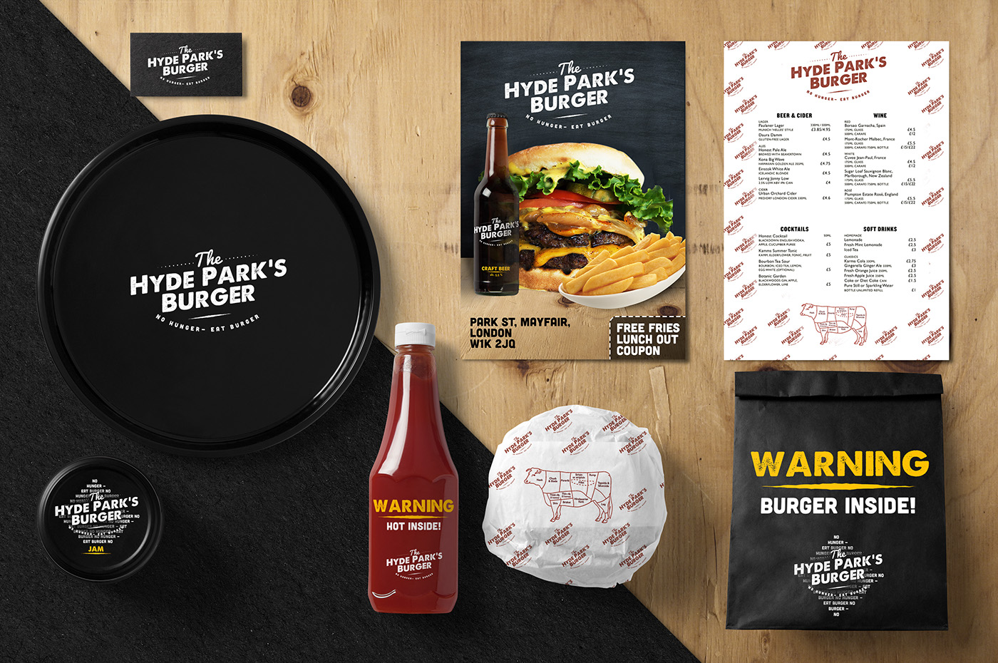 burger Interior extreior molino rollup logodesign hyde park