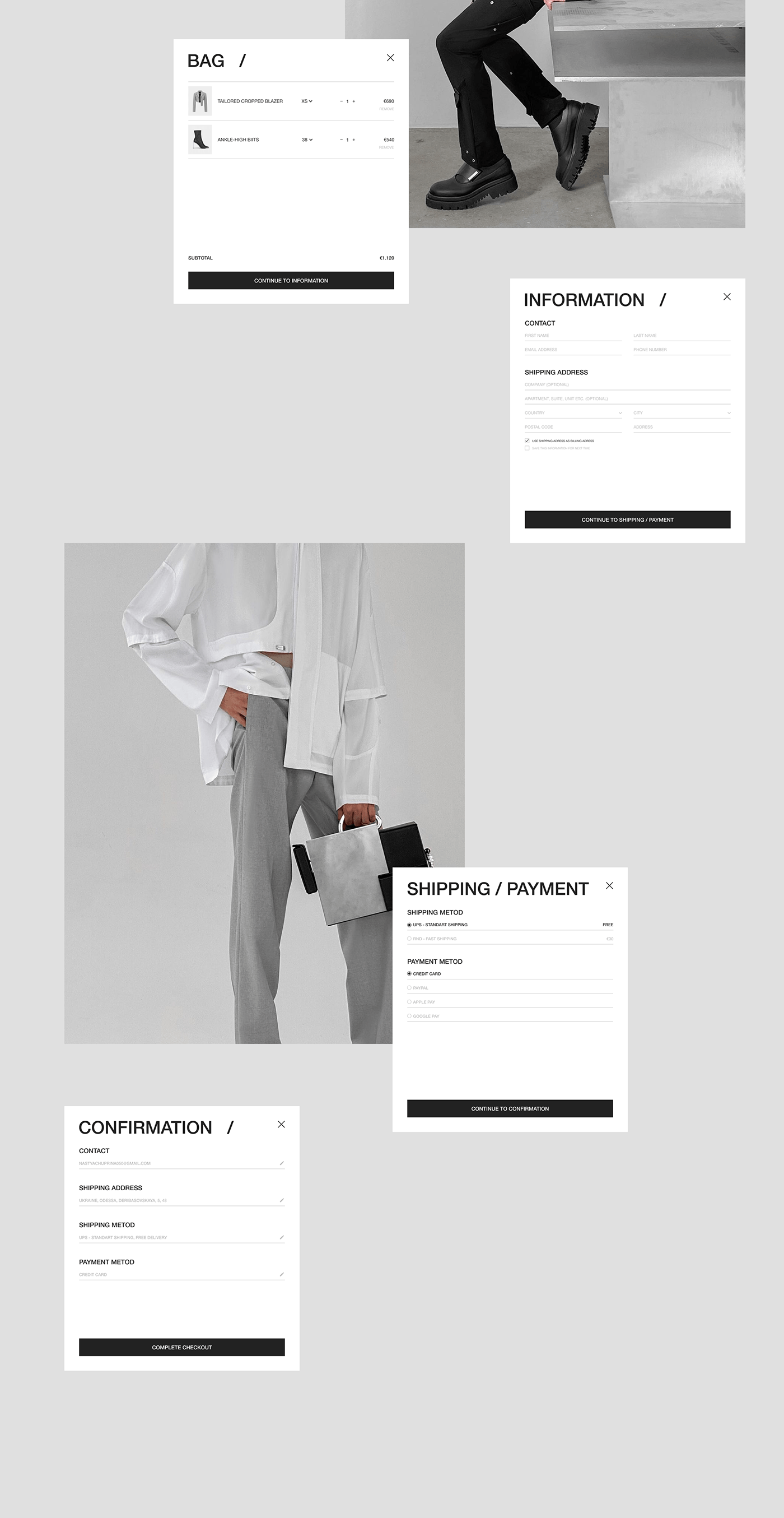 concept e-commerce Fashion  Figma online store redesign UI/UX uprock Website