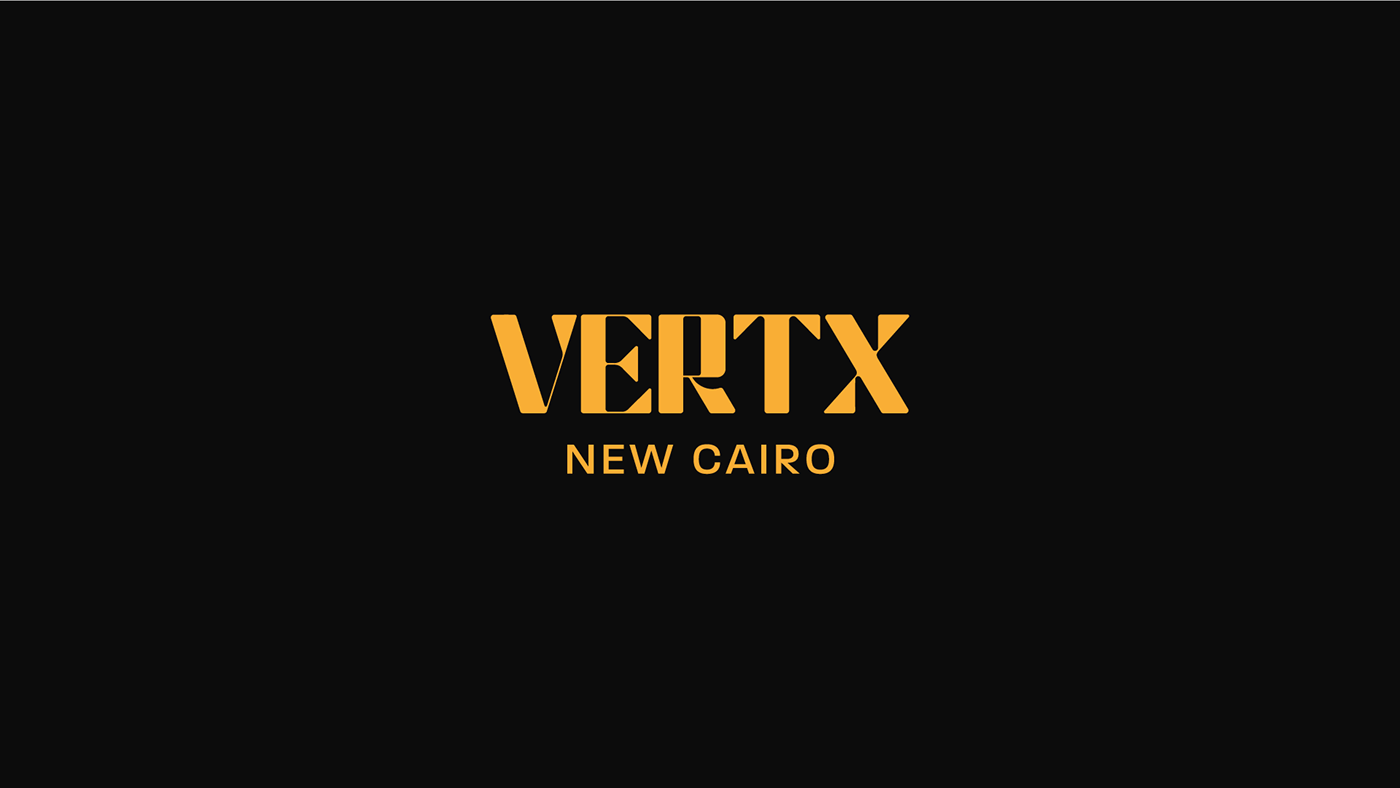 cheerful Commercial Building family Logotype mall New Cairo vertex visual identity wordmark
