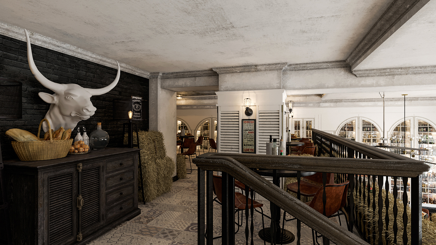 JROO cafe bar yalta isikov Interior design corona LOFT bull