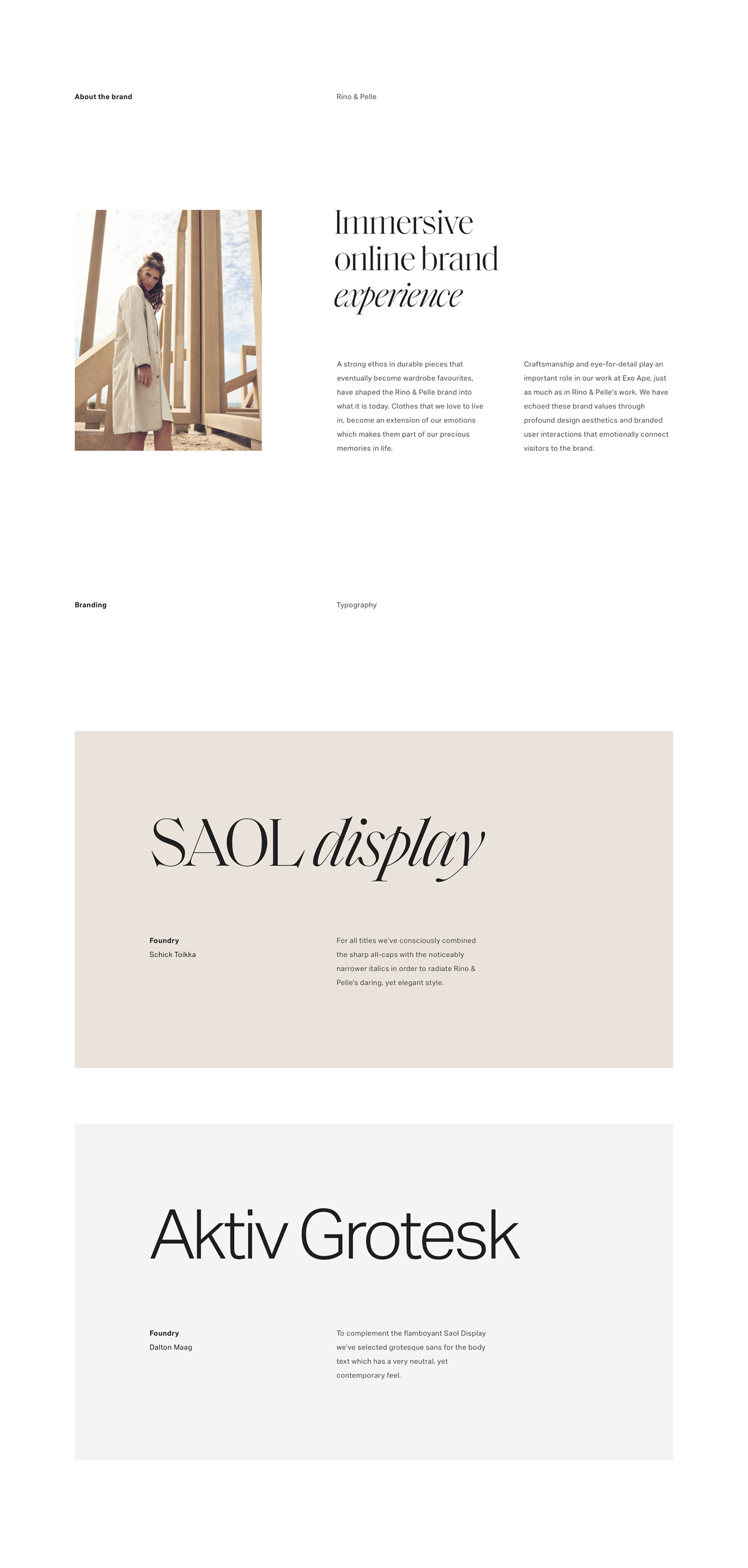 Luxury serif typeface for fashion website