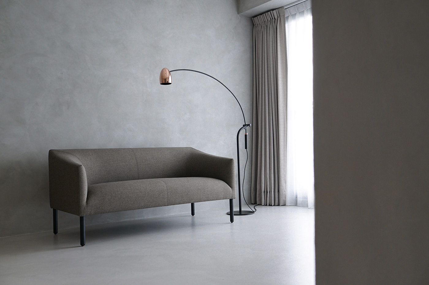 Interior cement gray peaceful concrete apartmentdesign minimalistic Space  apartment White