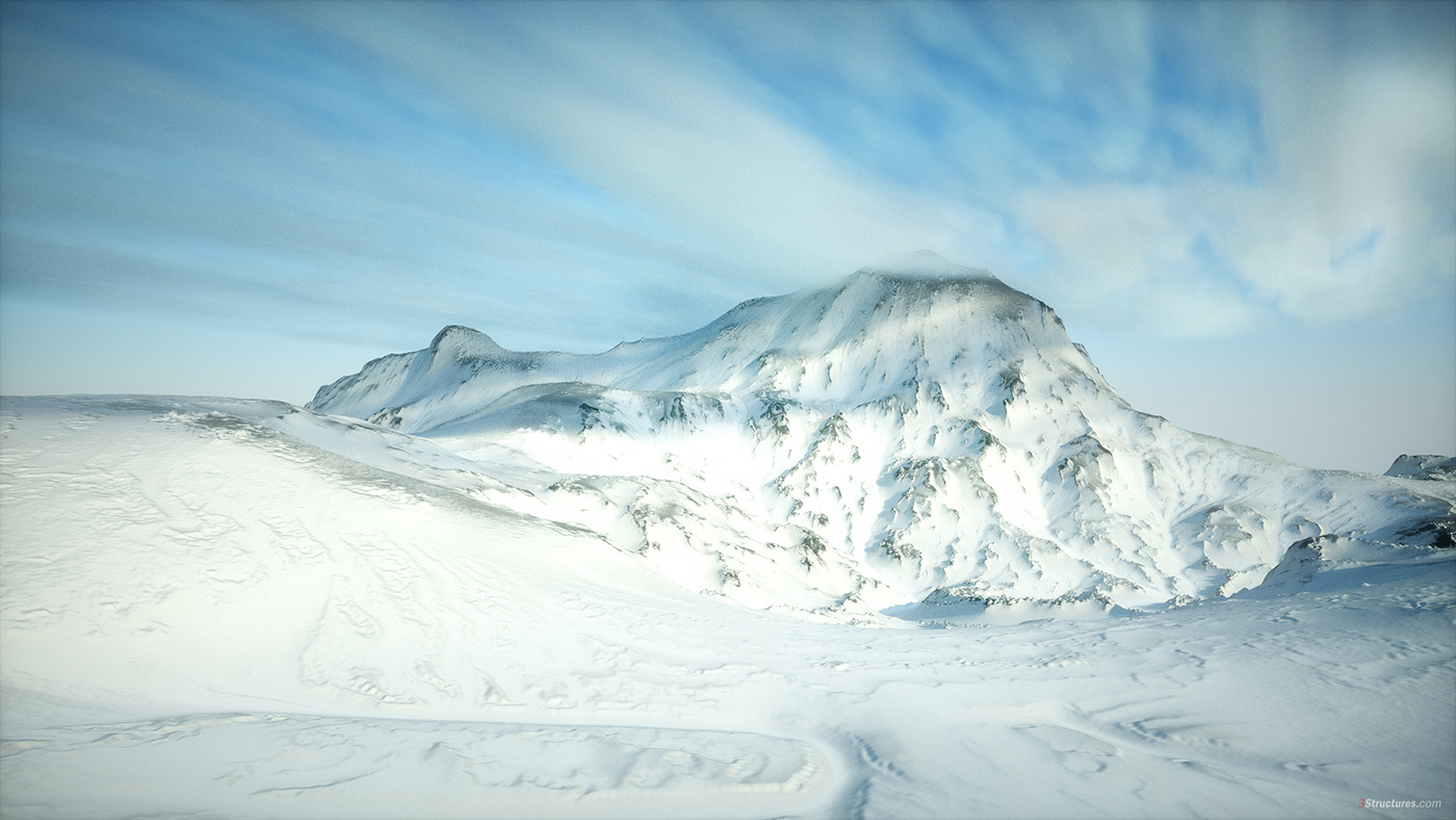 world creator cinema4d octane winter mountains Octane Render dailyrender 3structures Animacje 3D Wizualizacje 3d