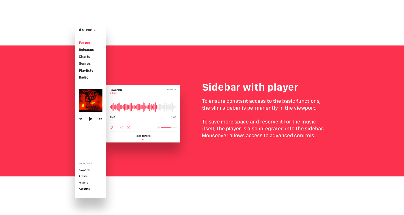 UI ux interaction design apple music Apple Music itunes redesign concept